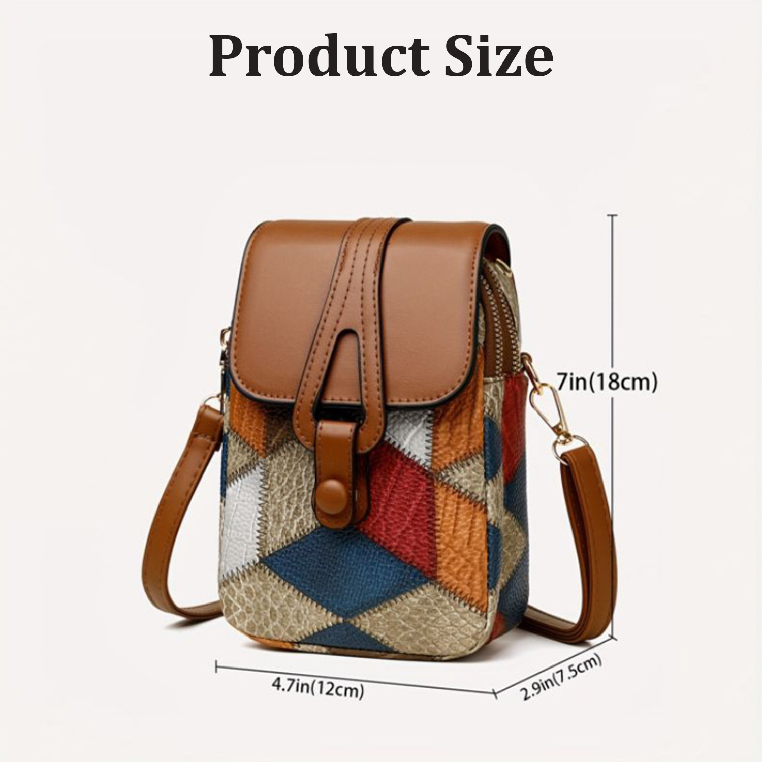 Image of MOMISY Multicolor Sling Bag Crossbody Sling Bag, Multi-Color Leather Phone & Card Holder