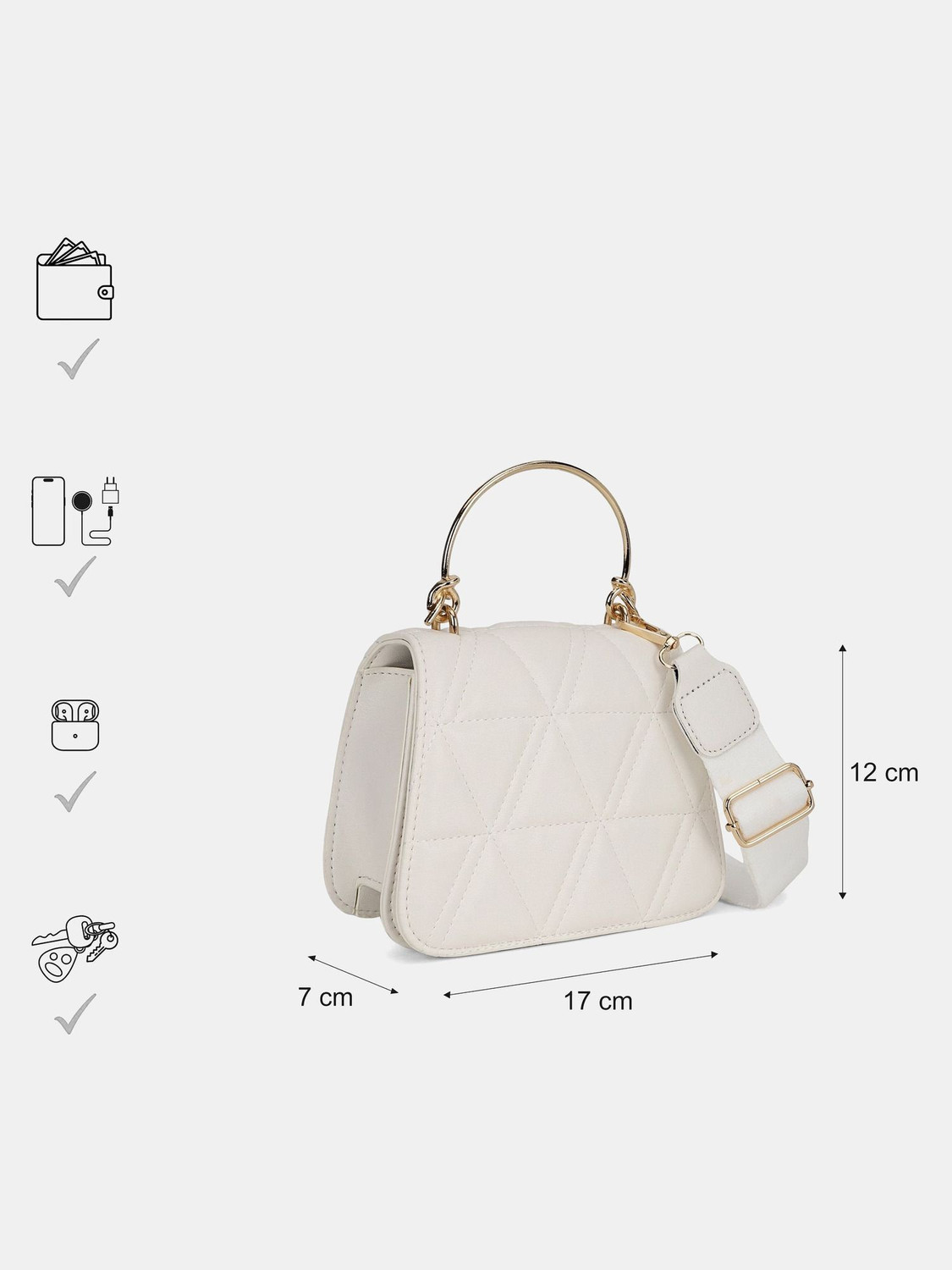 Image of Fastrack White Sling Bag Plain