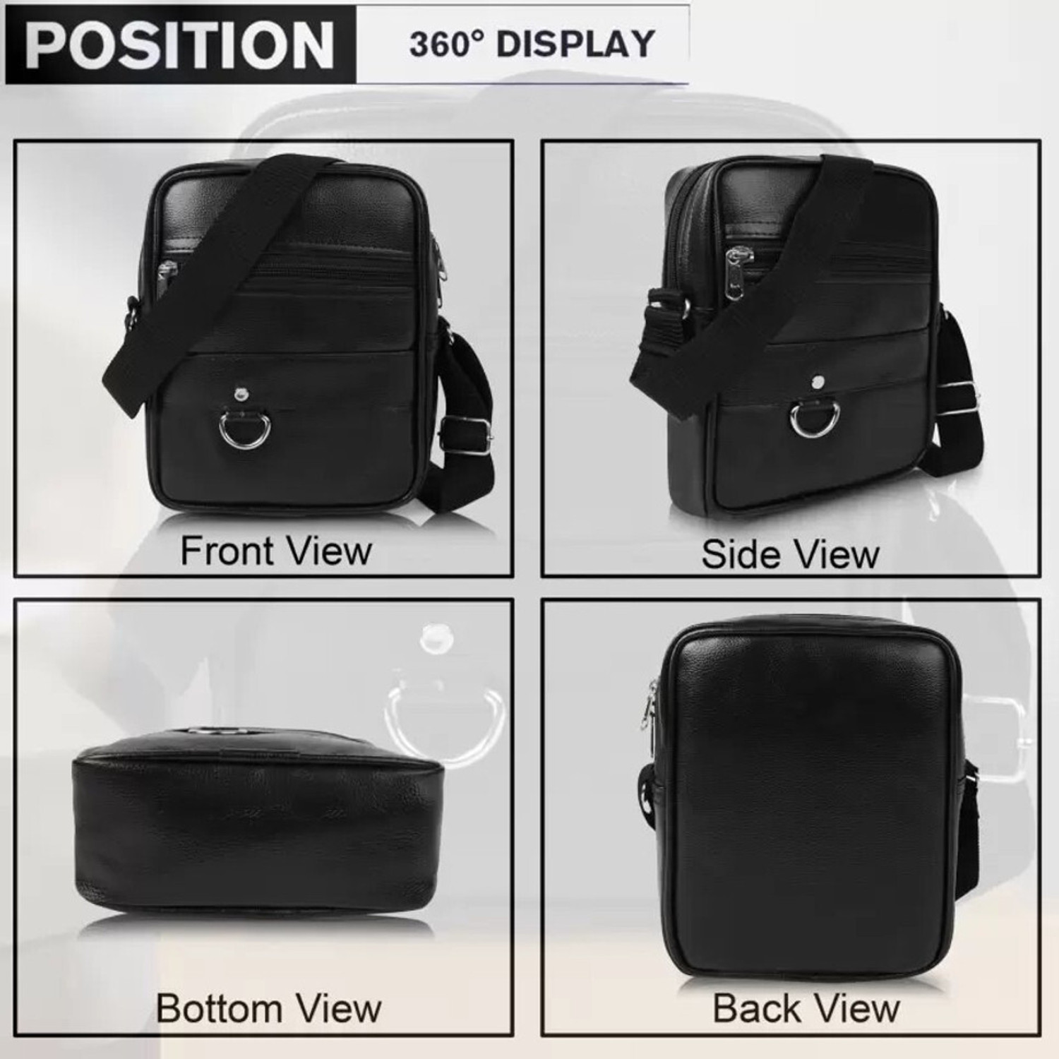 Image of house of common Black Men & Women Sling Bag Stylish Cross Body Sling bag for Office, Cash, Business Collection, Travelling