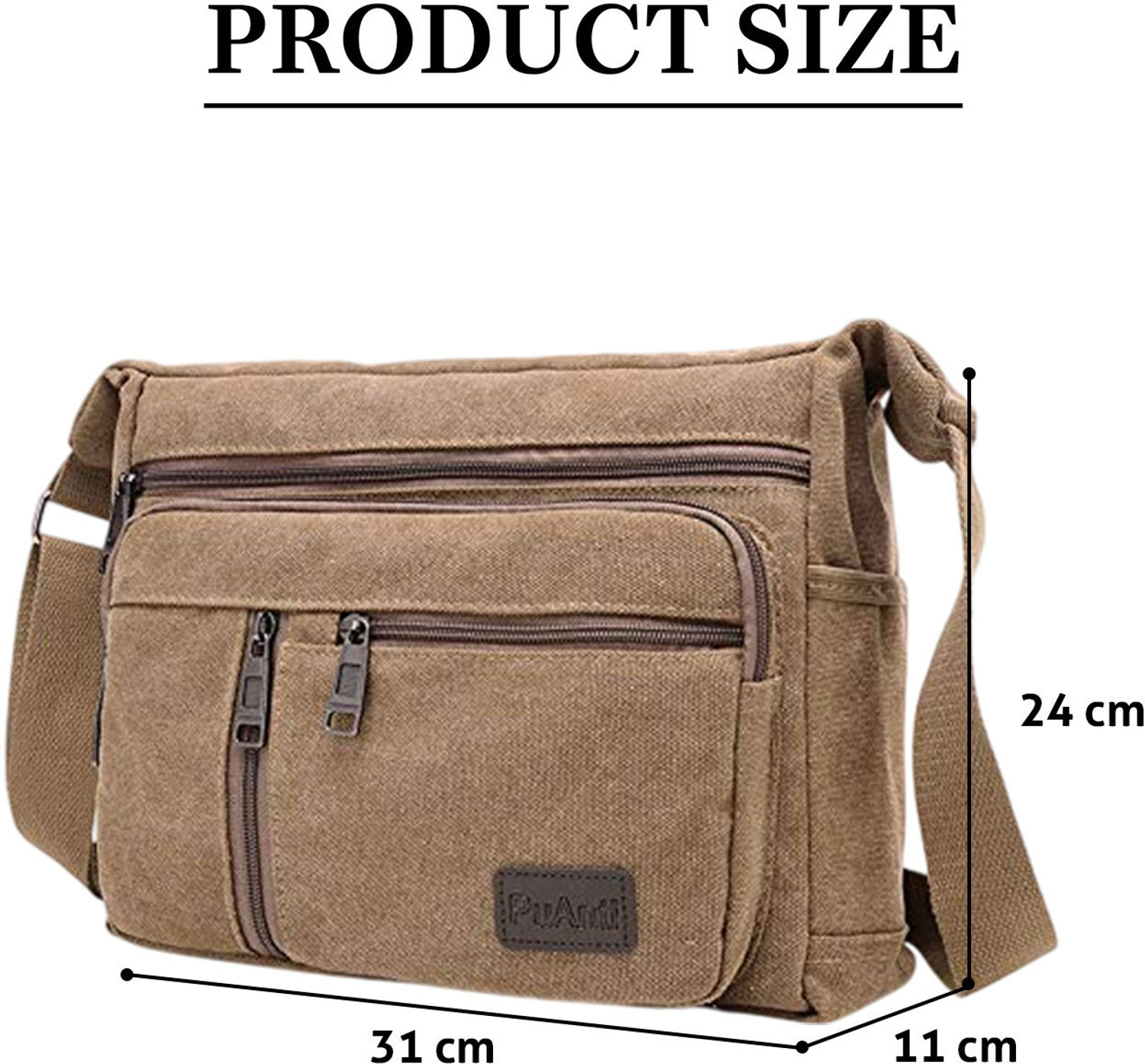 Image of MOMISY Brown Sling Bag Canvas Sling Bag