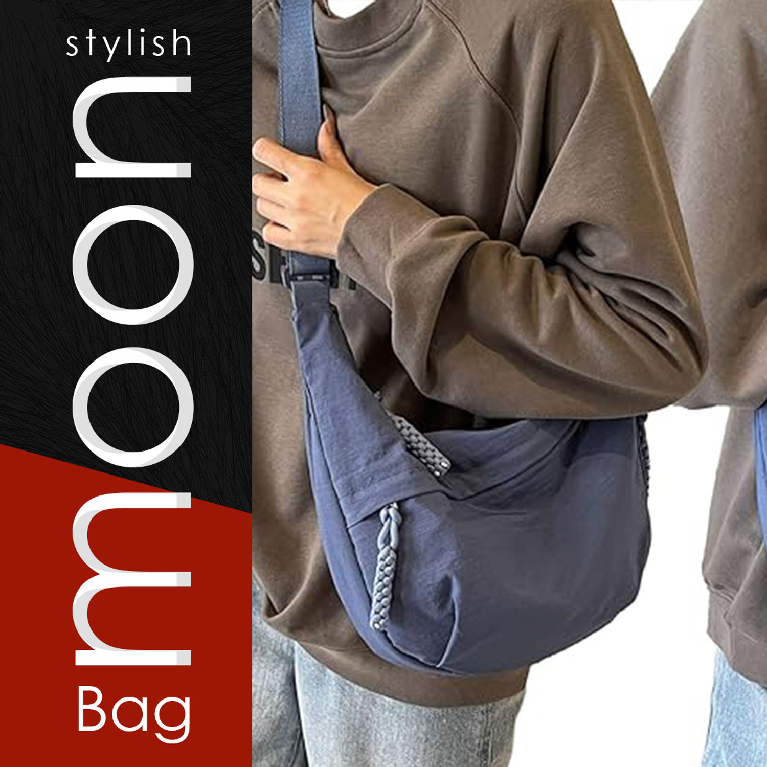 Image of He Hari Blue Sling Bag Travel Crossbody Crescent Bags for Women (Navy blue)