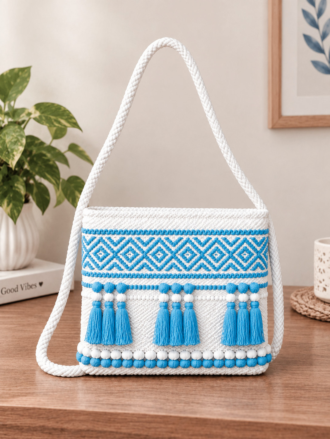 Image of TARA HANDLOOM Multicolor Women Sling Bag Sky Diamond Sling Bag