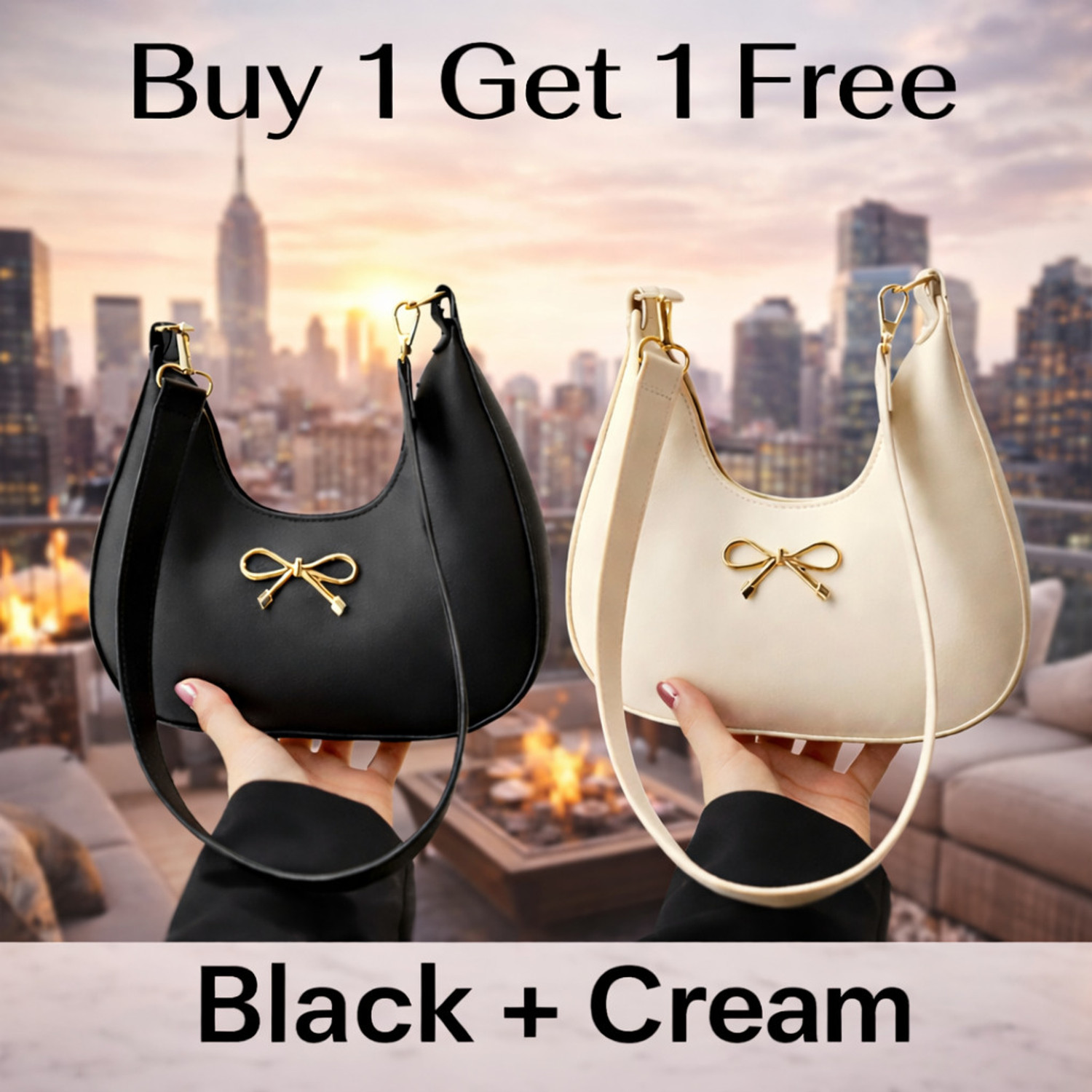 Image of Feetglow Beige, Black Sling Bag Combo Sling bag for women fancy white ladies purse