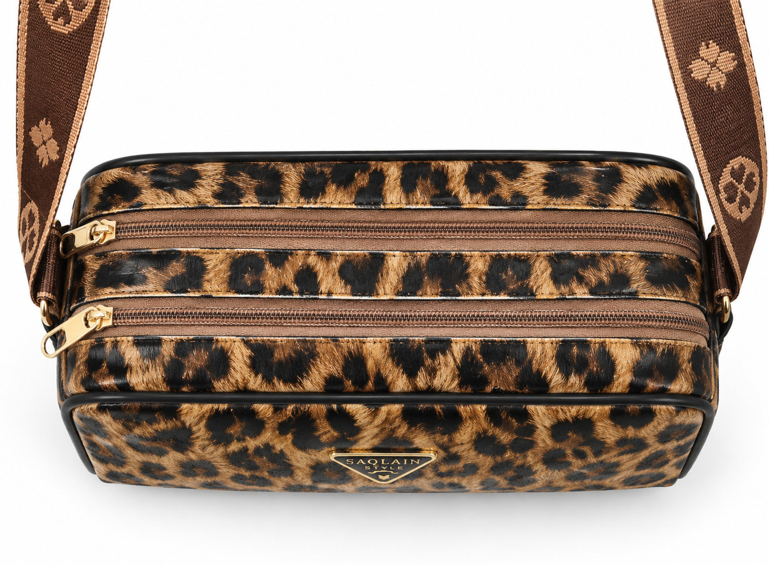 Image of BELLORAFASHION Tan Women Sling Bag Women's Leopard Print Sling Bag | Stylish Crossbody Shoulder Bag