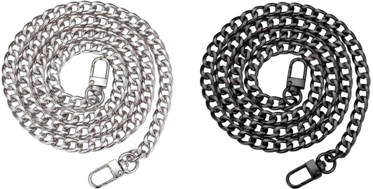 BAG IN Silver, Black Clutch METAL BELLY CHAIN ADJUSTABLE BELT FOR WOMAN(30inch/76cm)