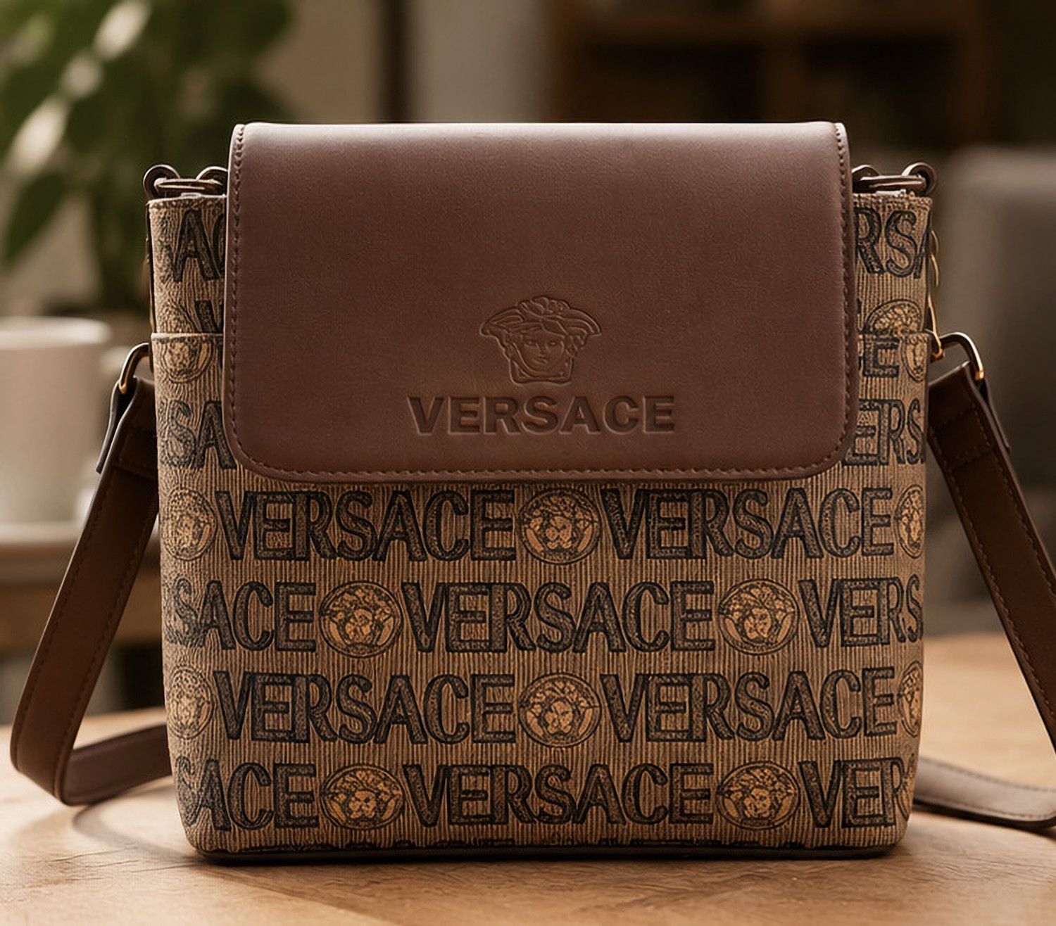 Image of ATE Brown Sling Bag Brown Men & Women Sling Bag Vrscbrn 1.2