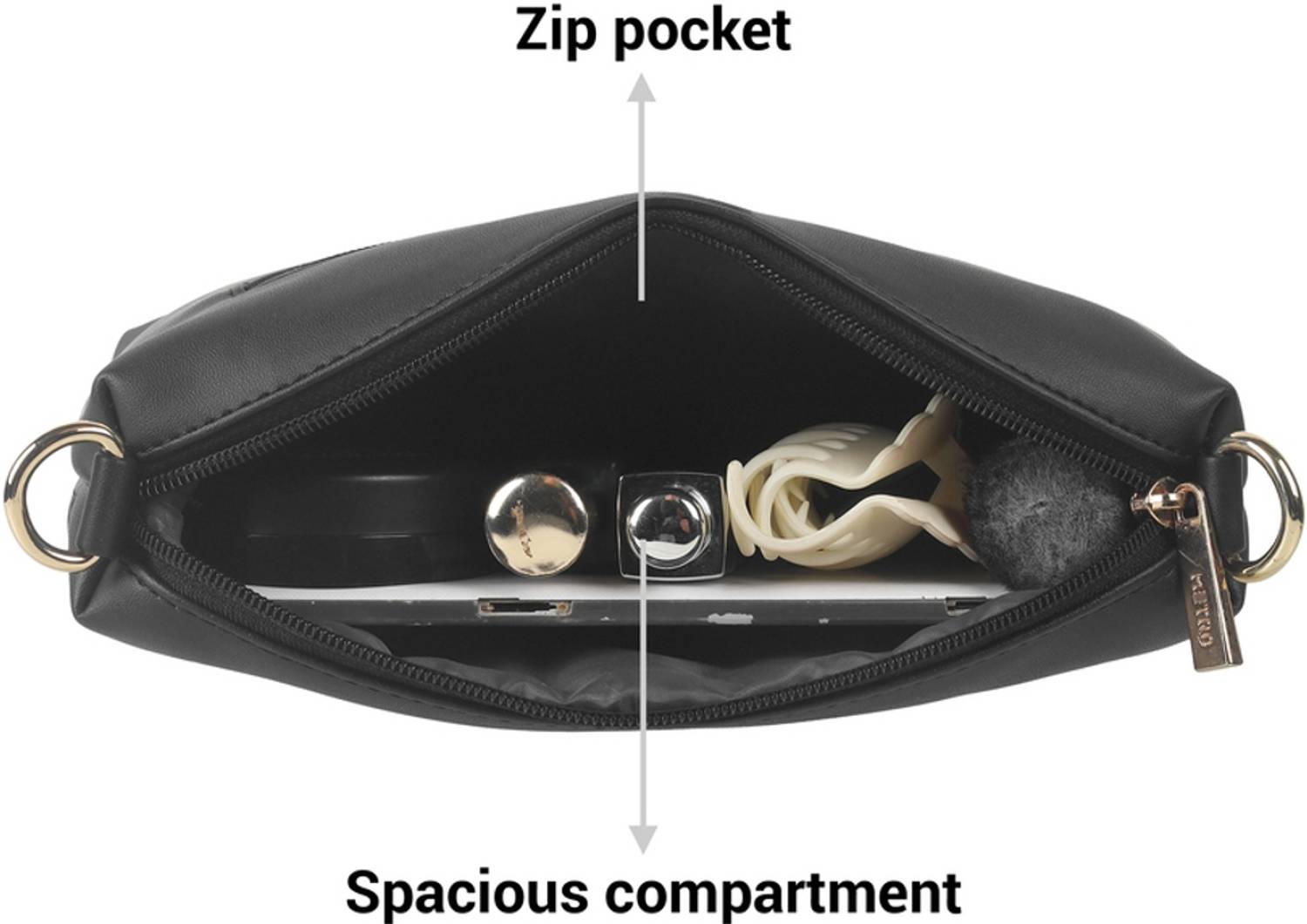 METRO Black Sling Bag 66-7352 - Image 5