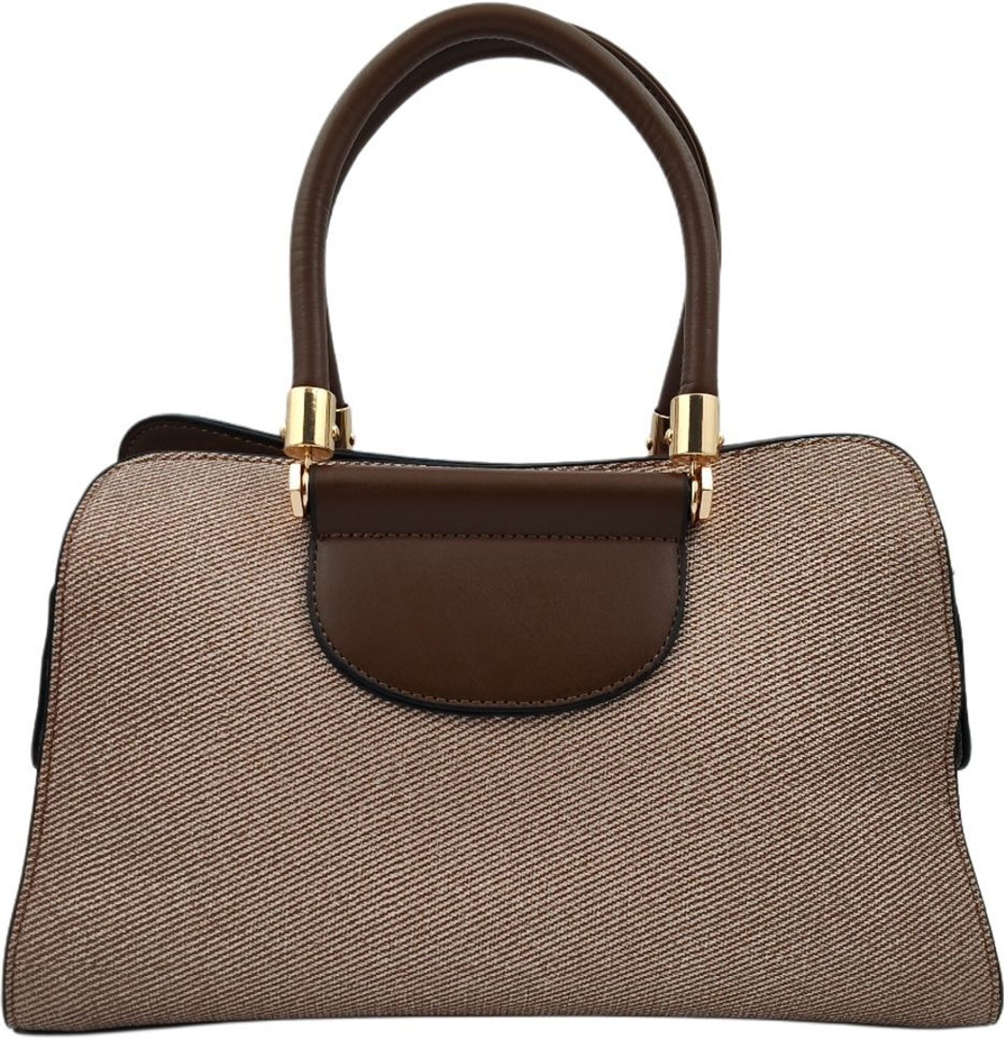 Image of Bella n Bloom Brown, Beige Hand-held Bag Fashion Elegant Structured Handbag, Textured Polyurethane with Dual Handles