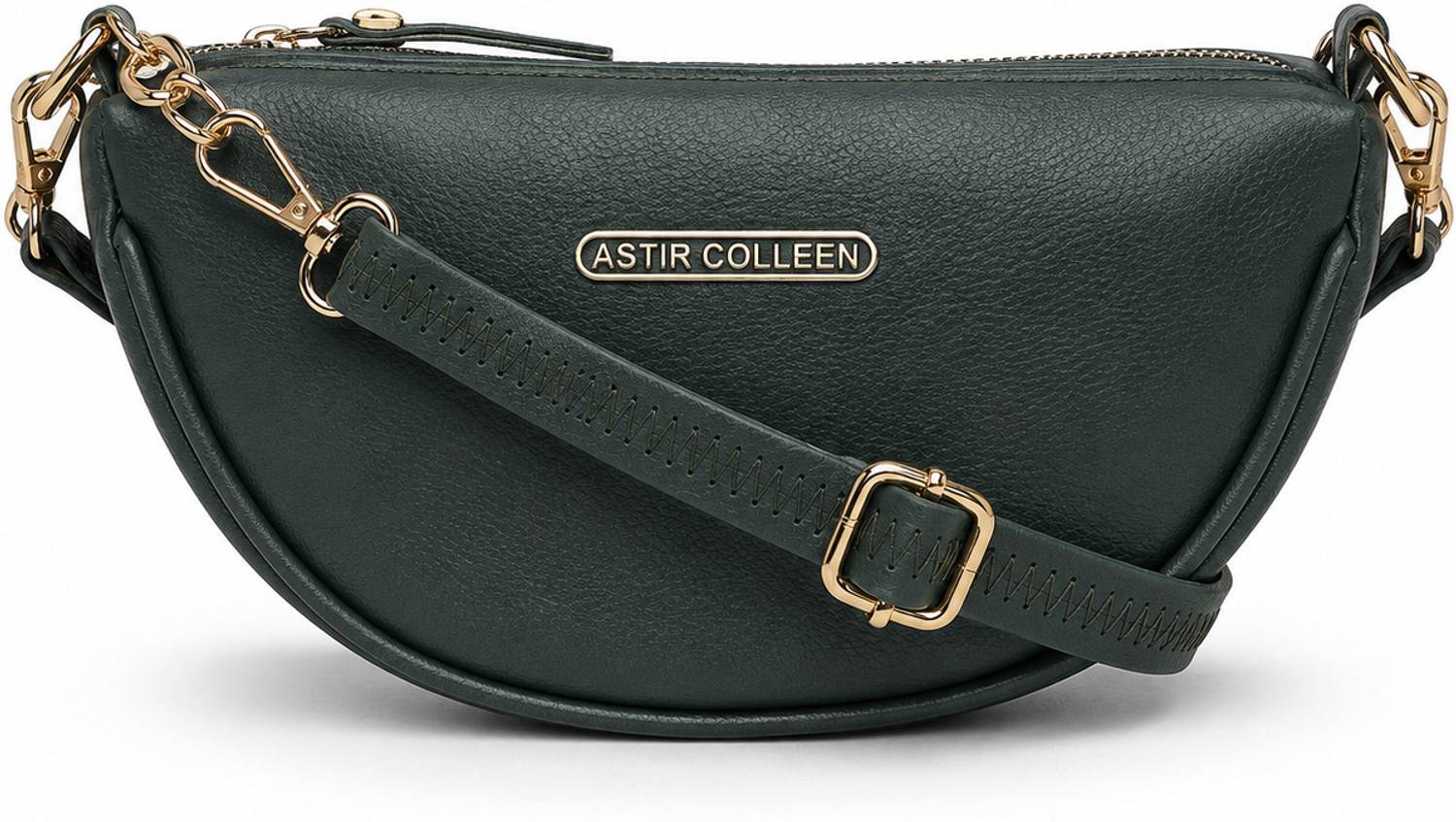 ASTIR COLLEEN Green Sling Bag Leather Women's & Girl's Sling Bag - Half Moon