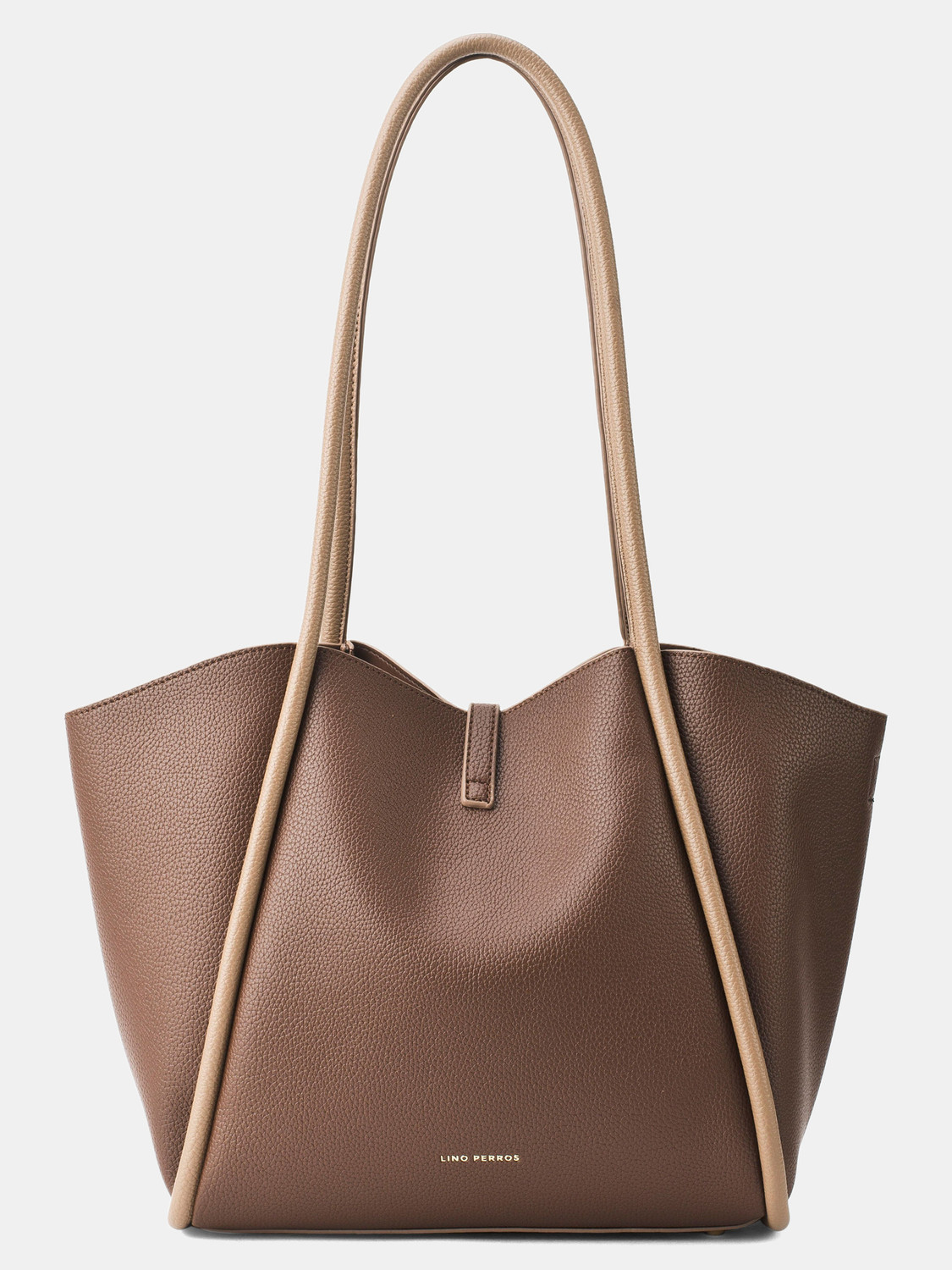 Image of LINO PERROS Brown Tote Avril Elegant Everyday bag