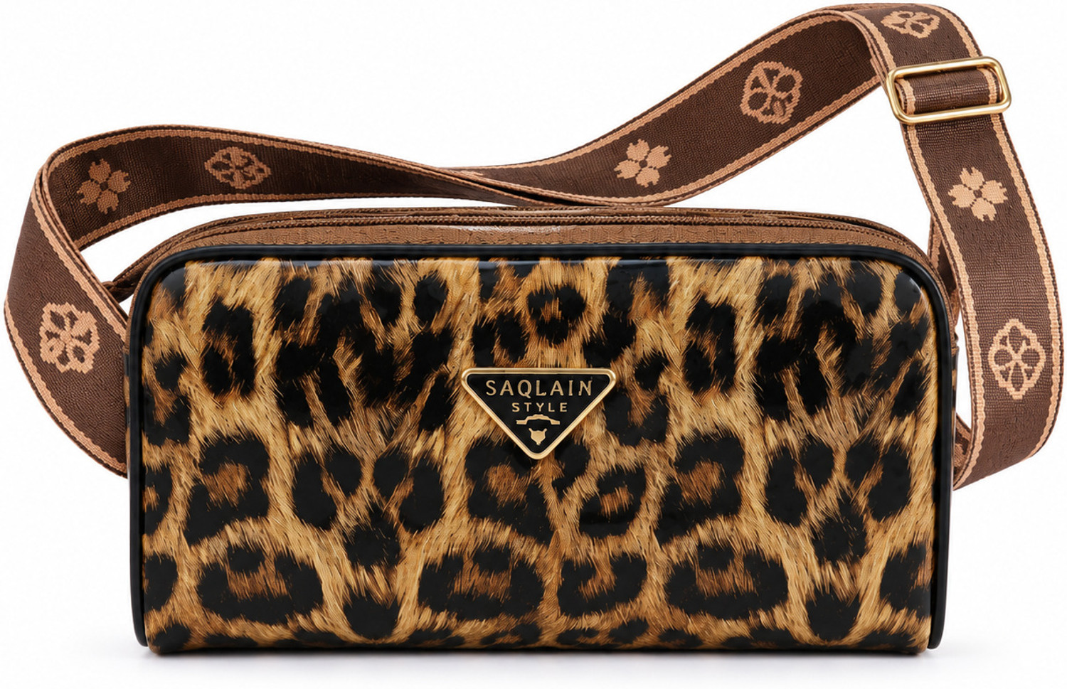 Image of BELLORAFASHION Tan Women Sling Bag Women's Leopard Print Sling Bag | Stylish Crossbody Shoulder Bag