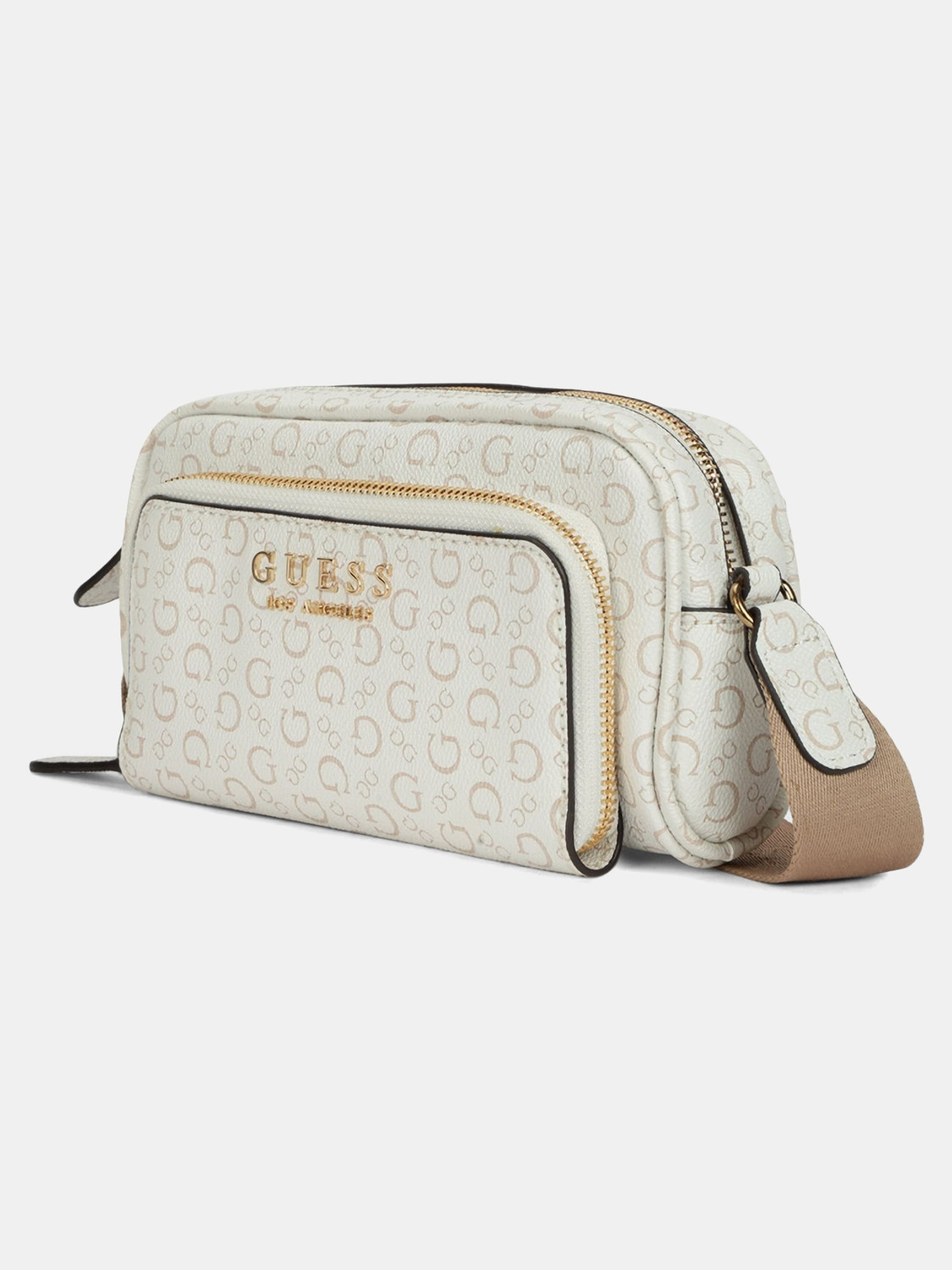 Image of GUESS White Shoulder Bag Saffron Mini