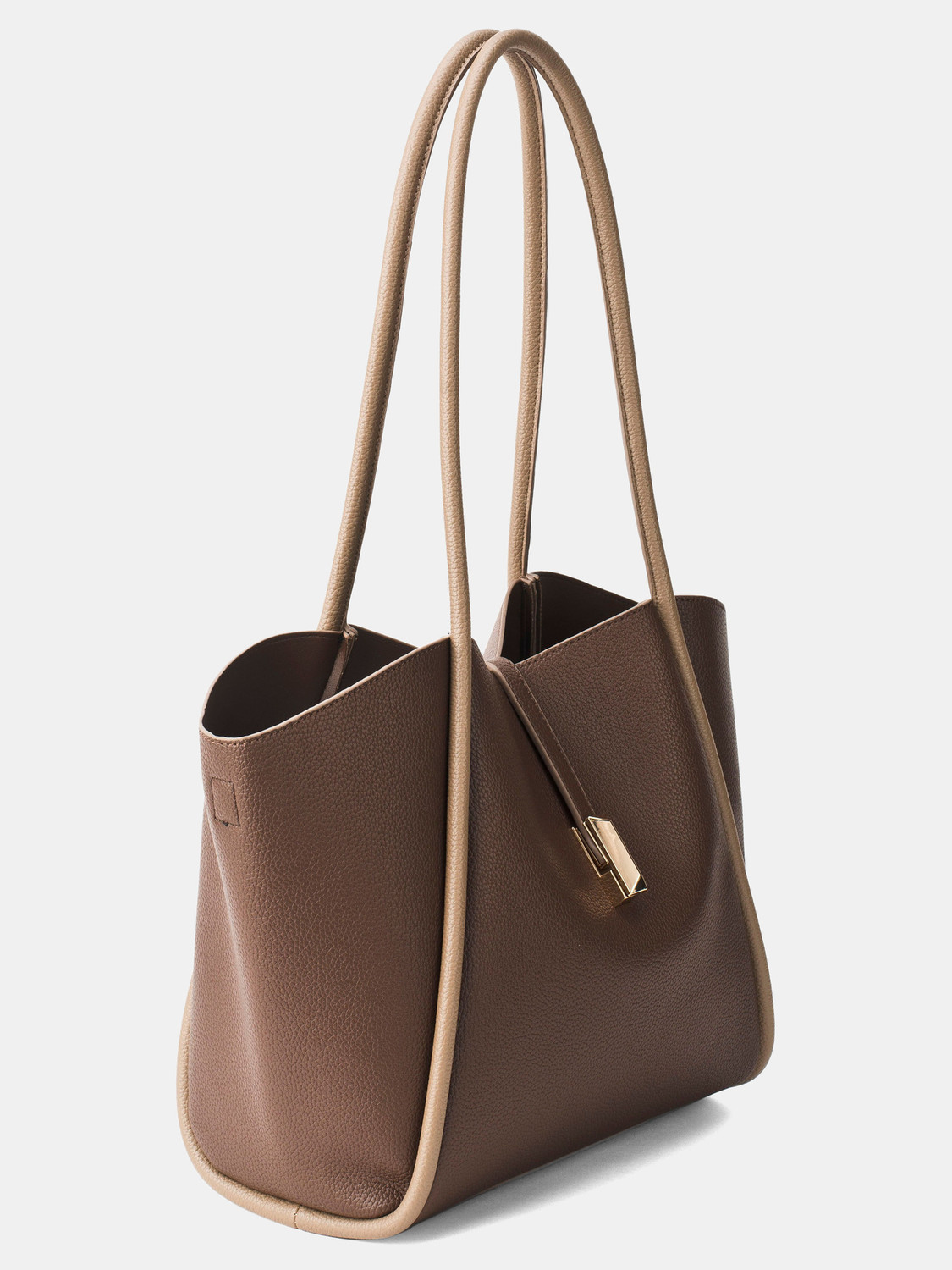 Image of LINO PERROS Brown Tote Avril Elegant Everyday bag