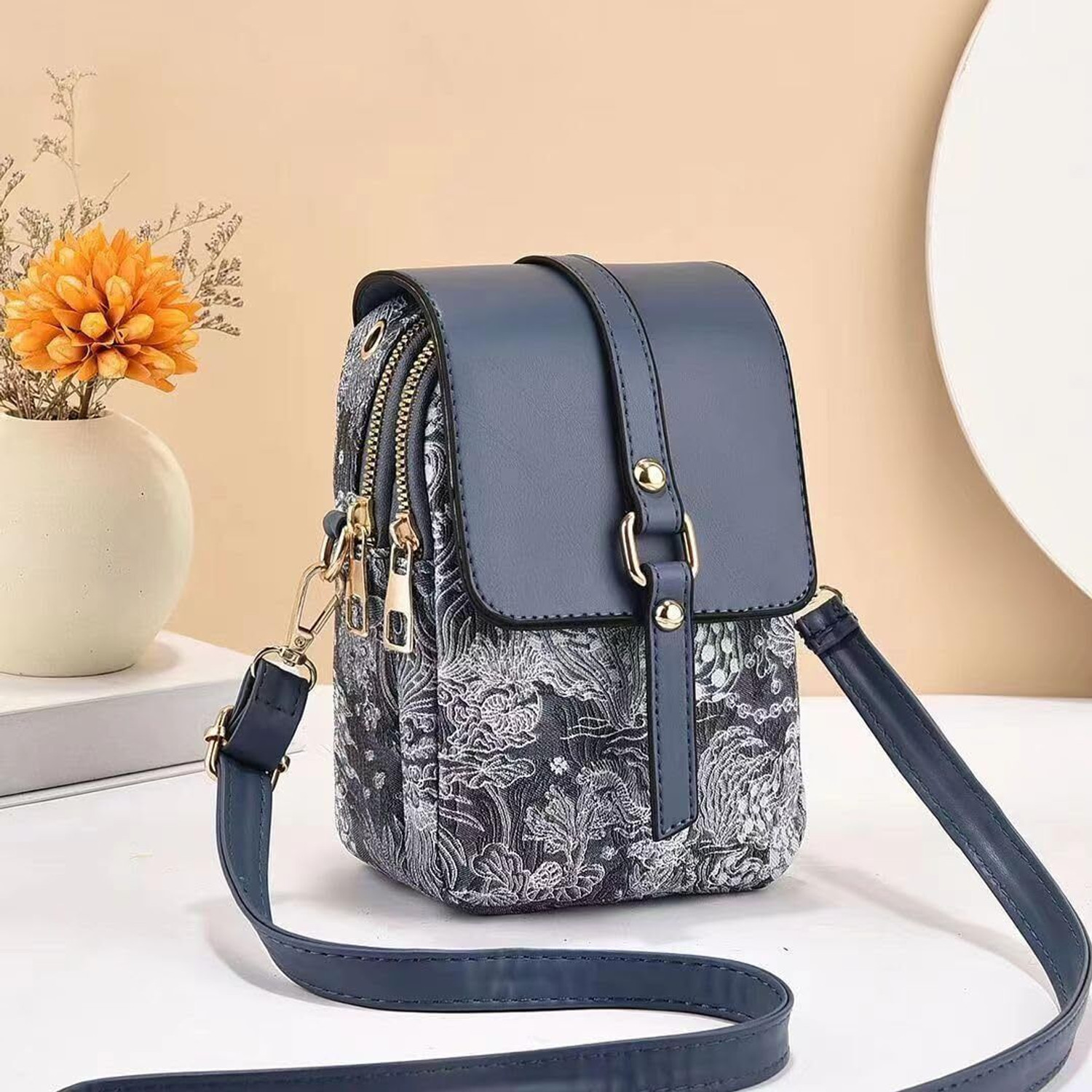 Image of MOMISY Blue Sling Bag Women's Crossbody Sling Bag