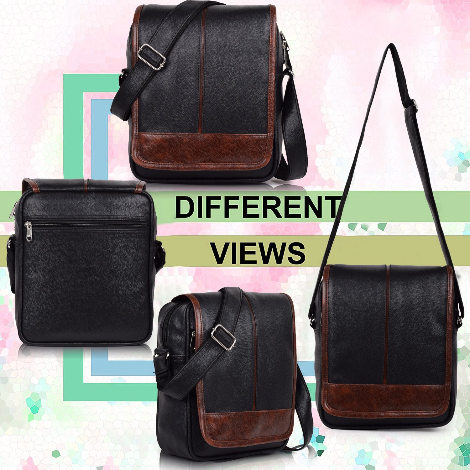 Image of SPOTIC Black Sling Bag Casual Trendy Travel Slingbag For Men