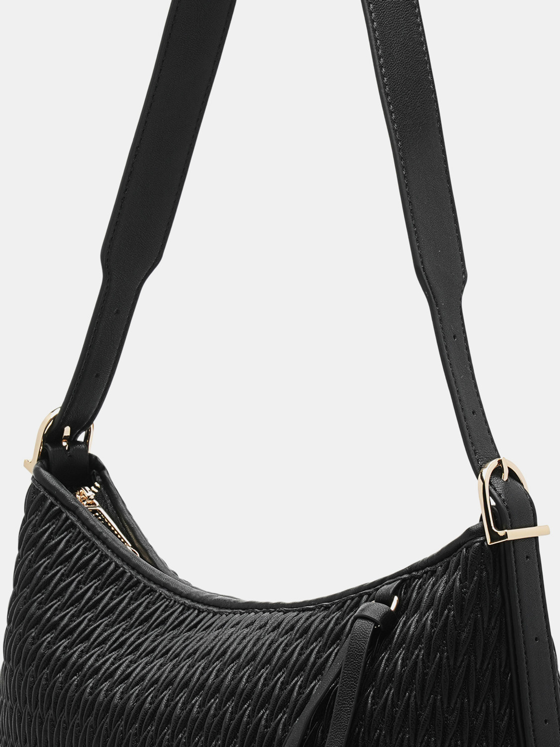 Image of U.S. POLO ASSN. Black Women Shoulder Bag Bridget Black Solid Finish Handbag