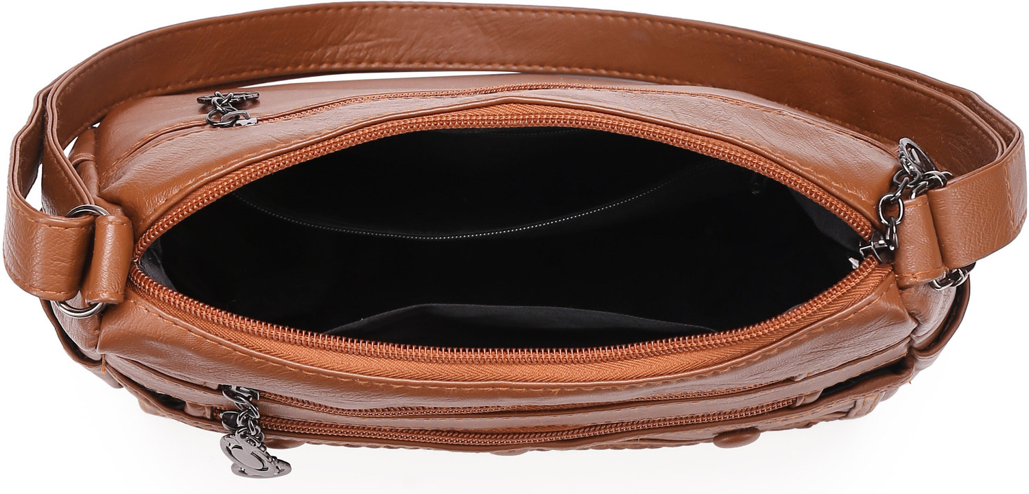 Image of Diva Dale Brown Women Sling Bag Stylish Trendy Spacious Cross-Body Multi-Pockets