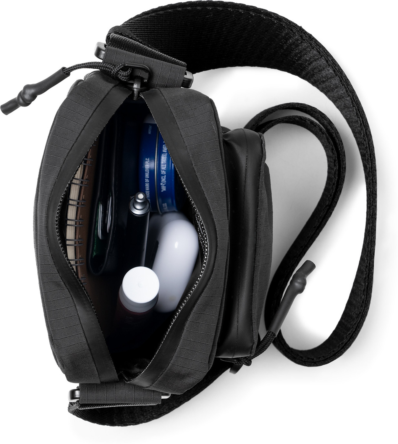 Image of DailyObjects Black Sling Bag Pivot Travel Sling - Basalt