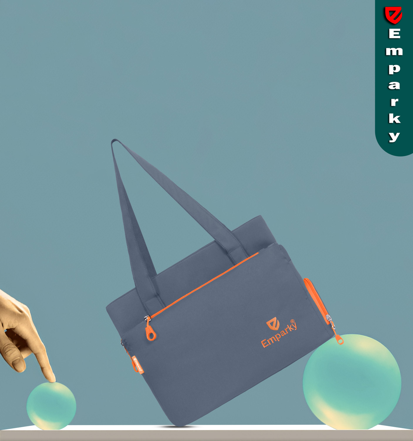 Image of Emparky Grey, Orange Shoulder Bag Ethnic Charm
