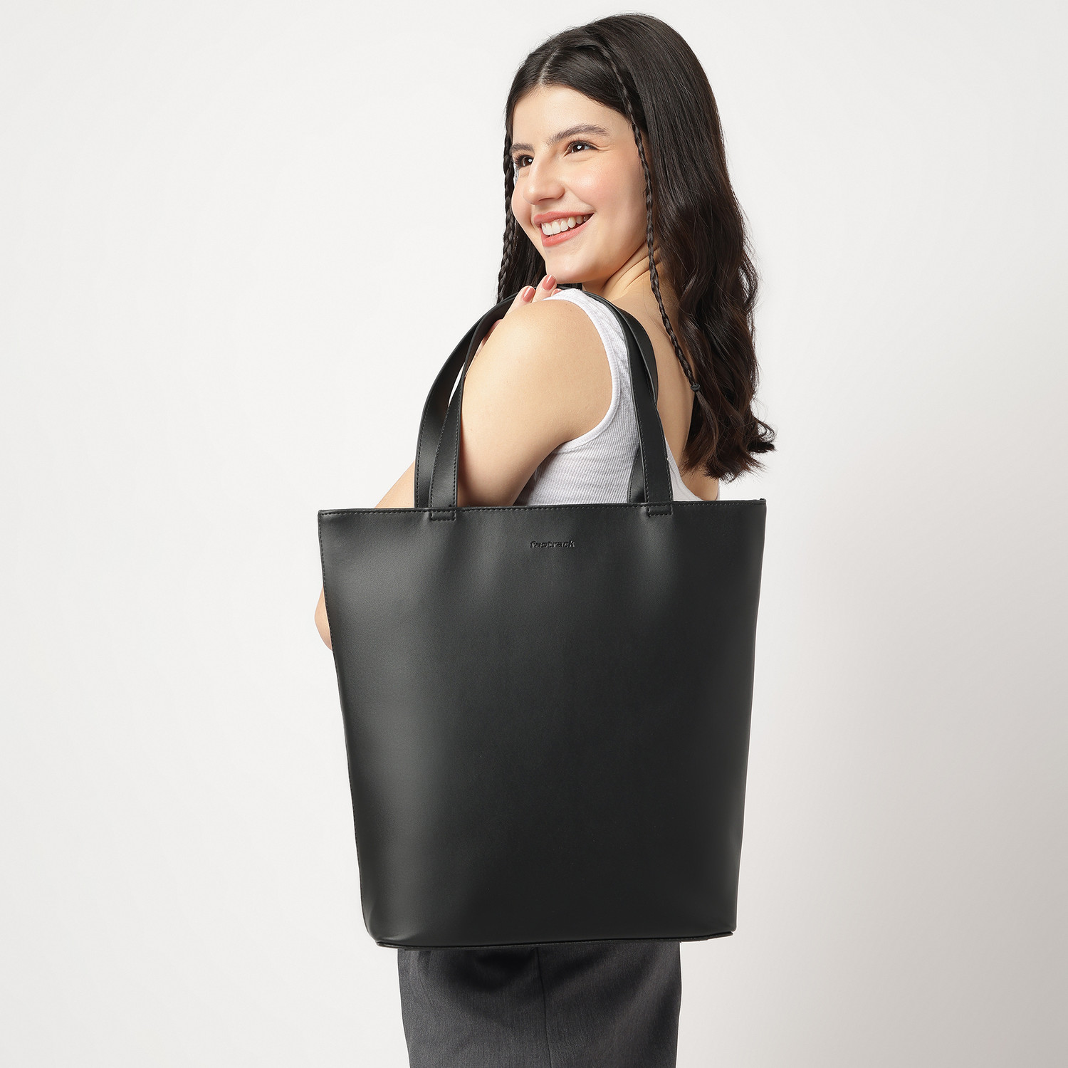 Image of Fastrack Black Tote Solid