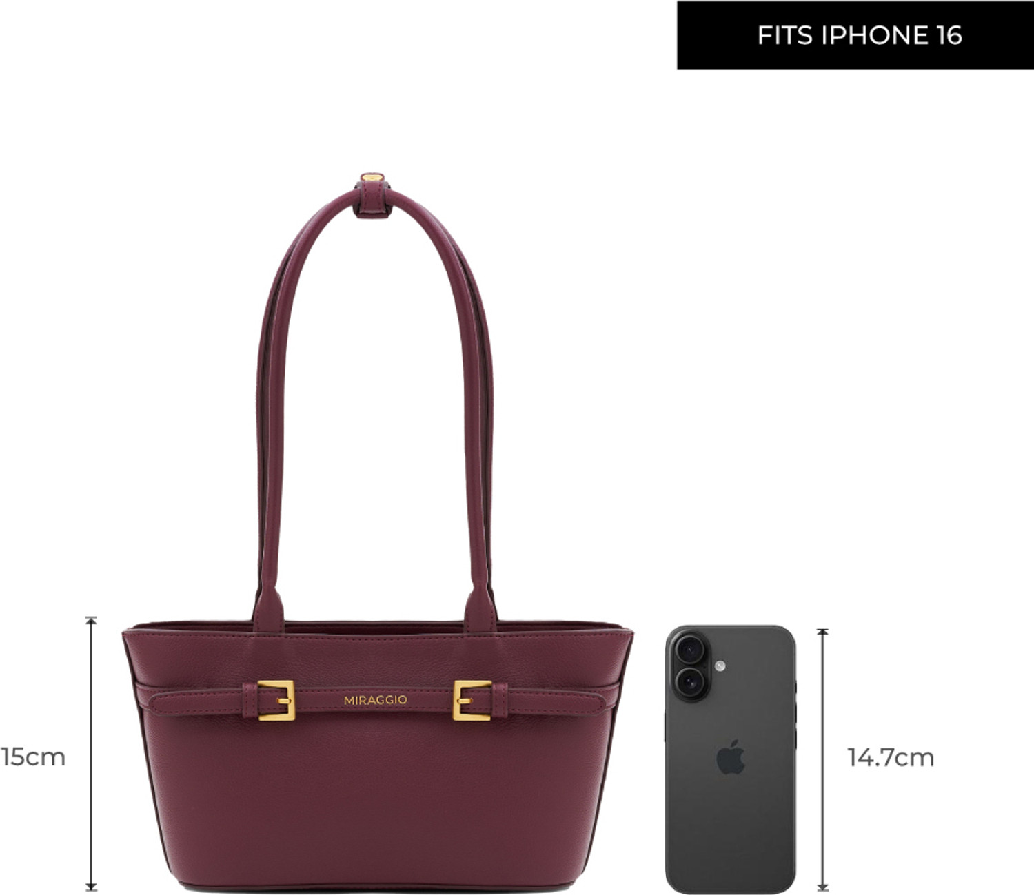 Image of Miraggio Maroon Shoulder Bag Ines Shoulder Bag