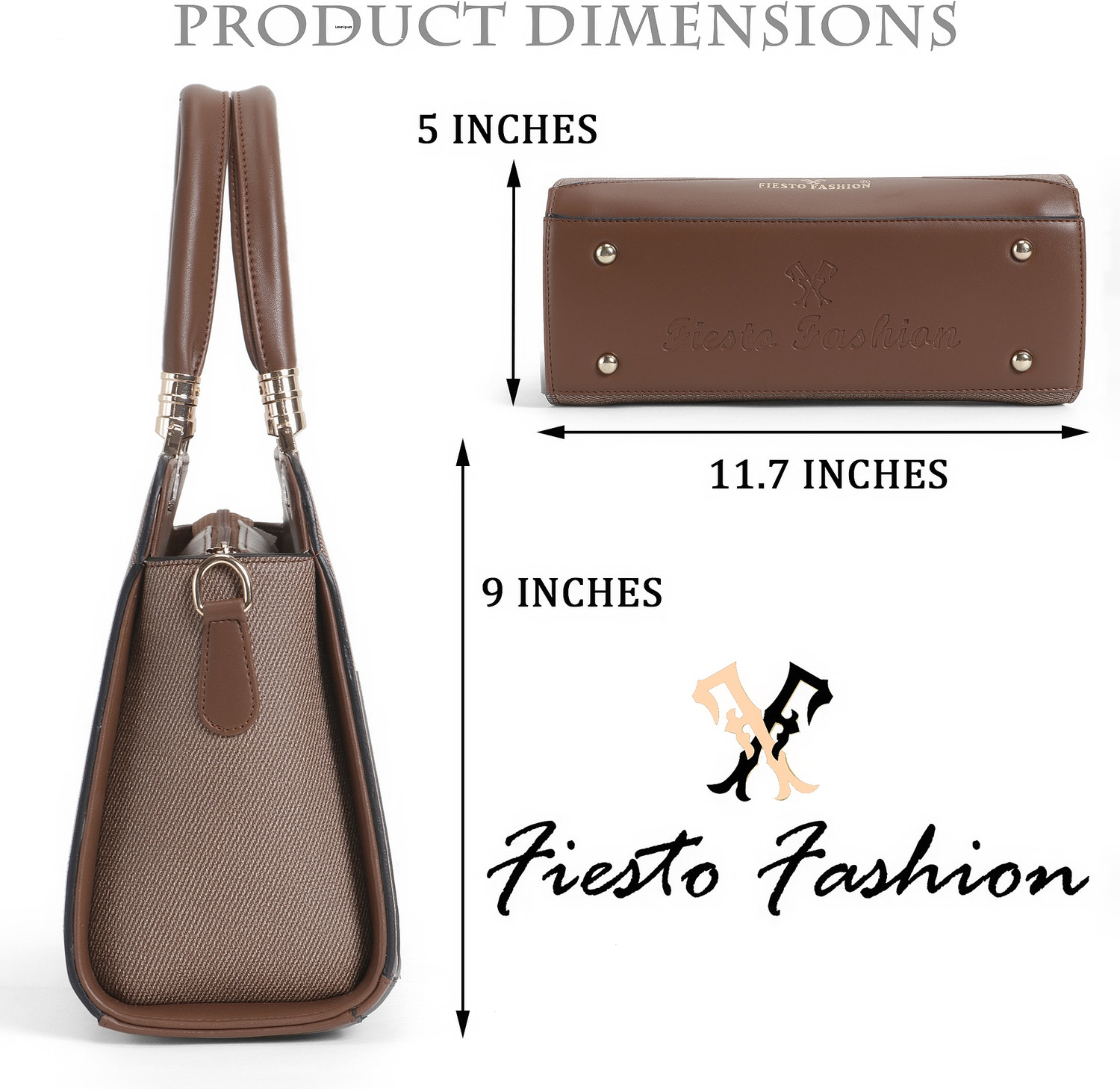Image of Fiesto fashion Tan Hand-held Bag Elegant Multi-Compartment Satchel Handbag