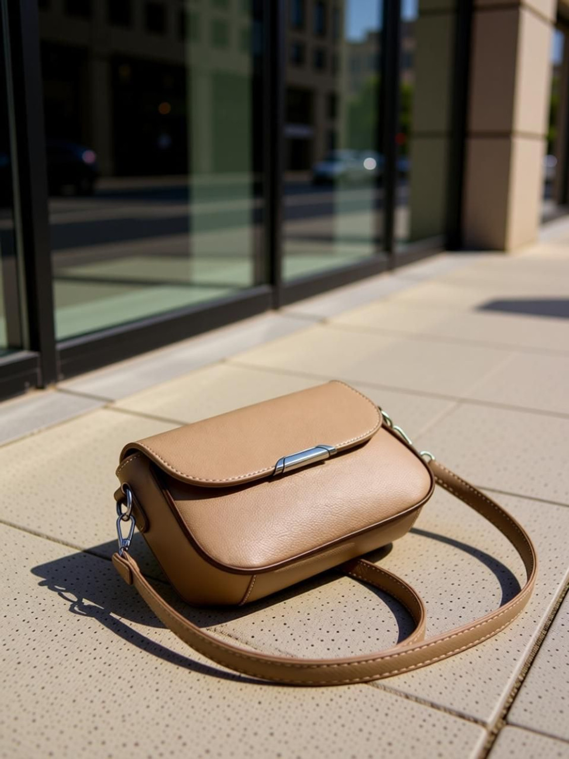 Image of ZAALIQA Khaki Sling Bag Luxury Designer Women's Crossbody and Shoulder Bags. Travel Bags for Ladies