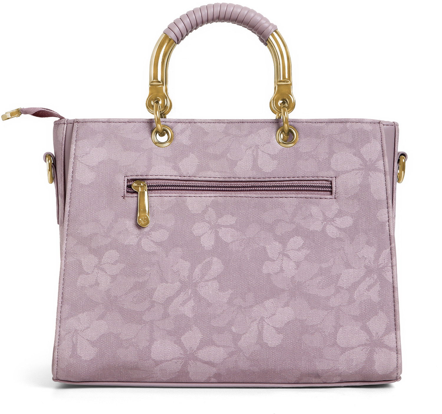 Image of Exotic Premium Purple Tote Beautiful Floral Embossed Signature Handbag