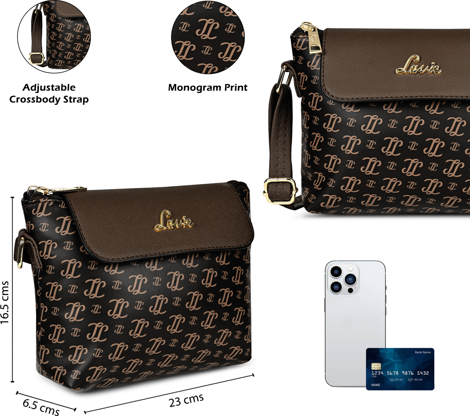 Image of LAVIE Brown Sling Bag Rio