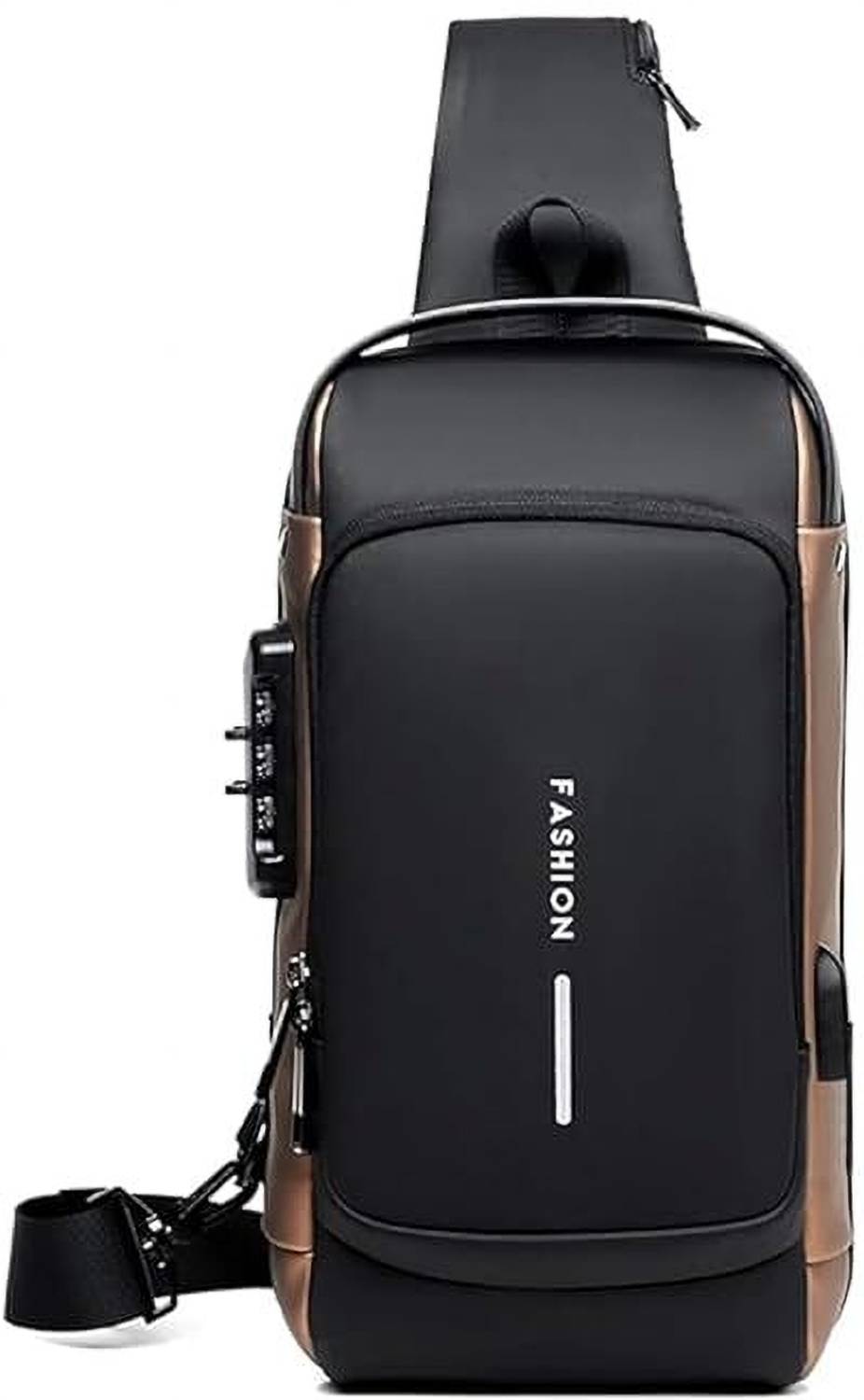aashita shoppe Brown Sling Bag Chest Bag for Men Anti Theft Sling Bag USB Port Crossbody Outdoor Bag