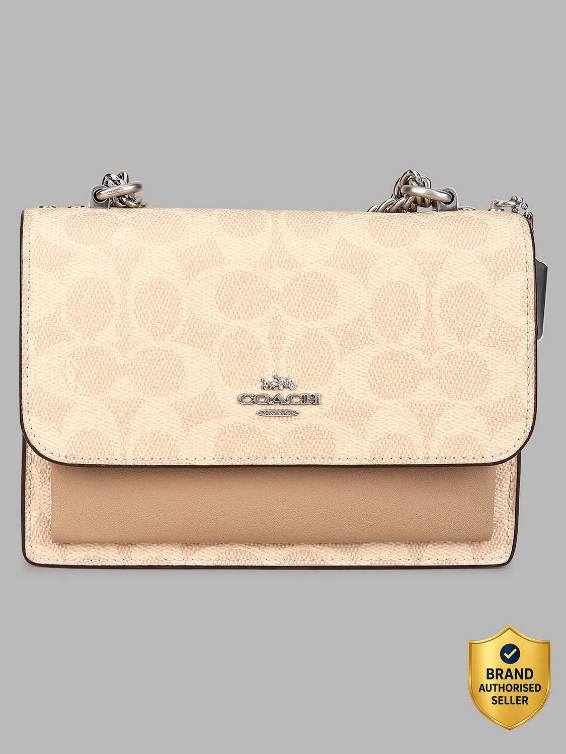 COACH Beige Sling Bag CW206SVPWH Silver/Sand/Taupe - Price in