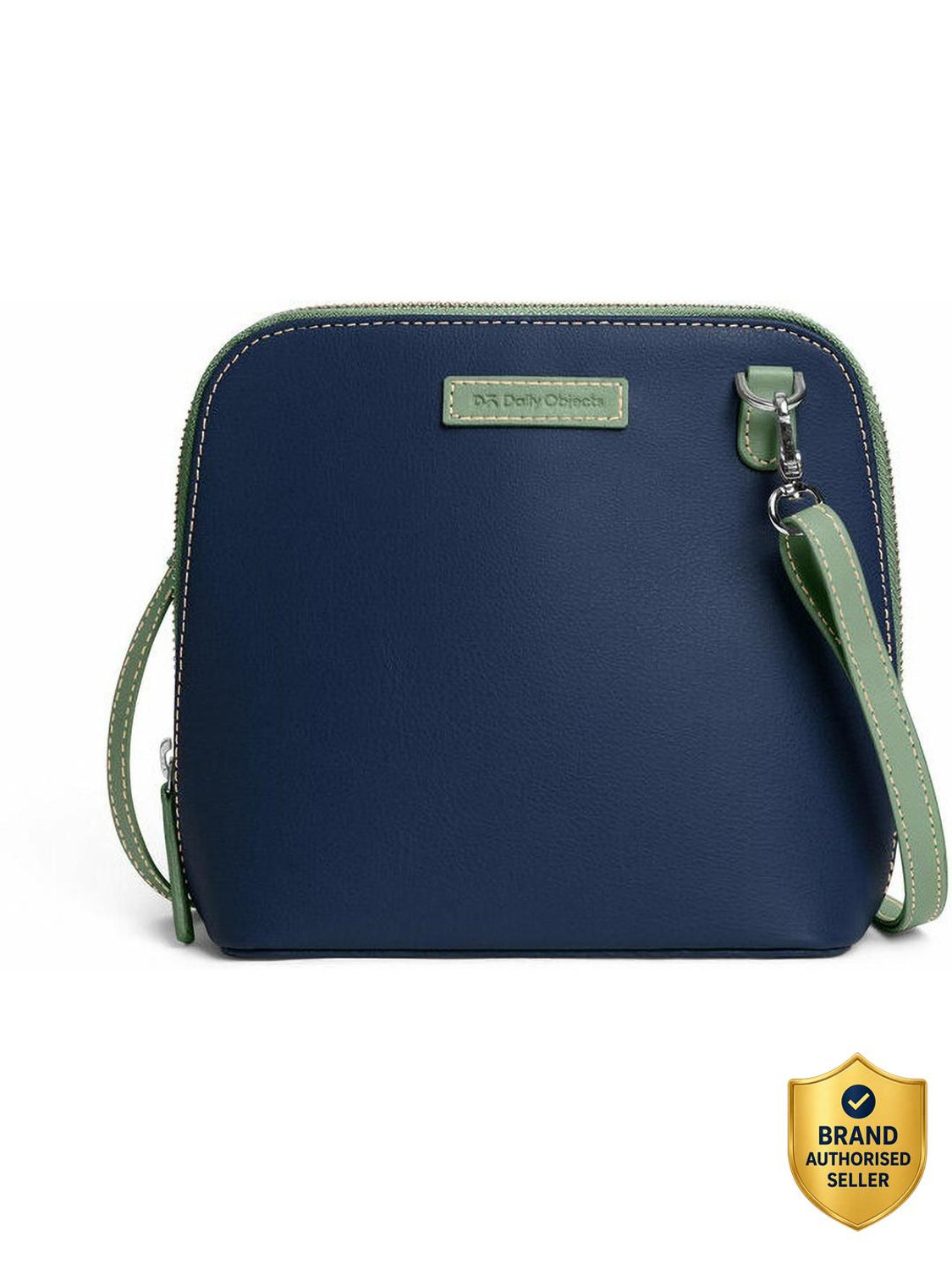 Image of DailyObjects Blue Sling Bag Handcrafted Crossbody Purse with Zip Closure Safety-Adjustable Detachable Straps