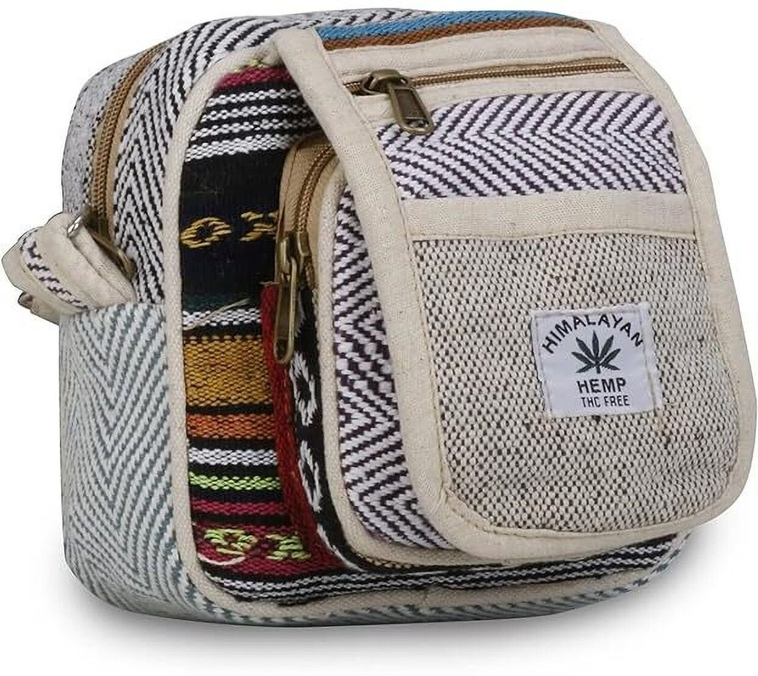 Image of Anesha White Sling Bag Hemp Super Fashion Chest and Shoulder Bag for Women & Men