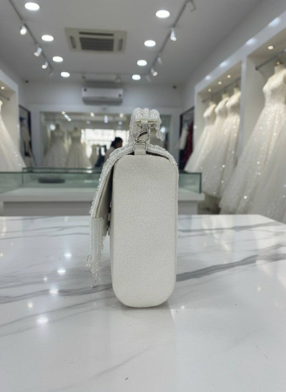 bridal clutch light silver clutch bag