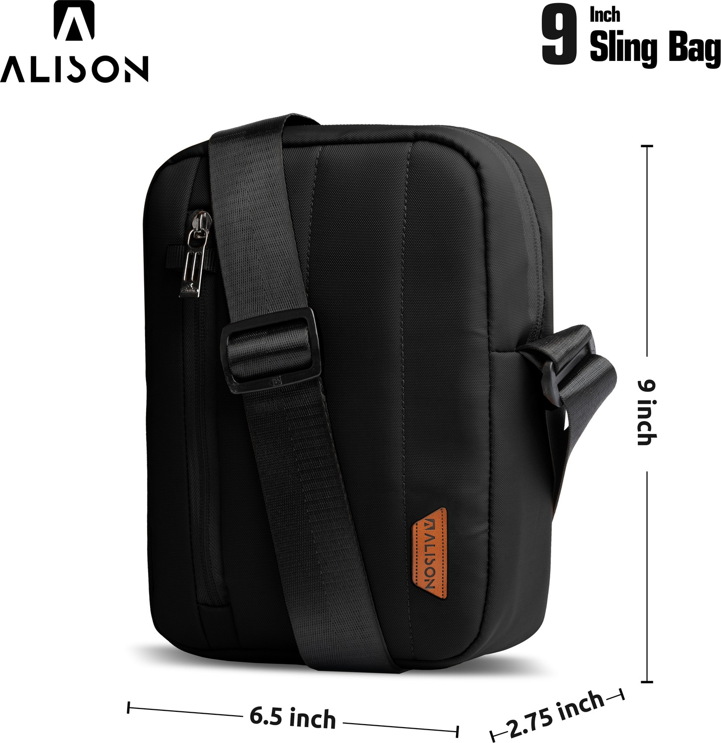Image of Alison Black Sling Bag Design Side Bag For Men