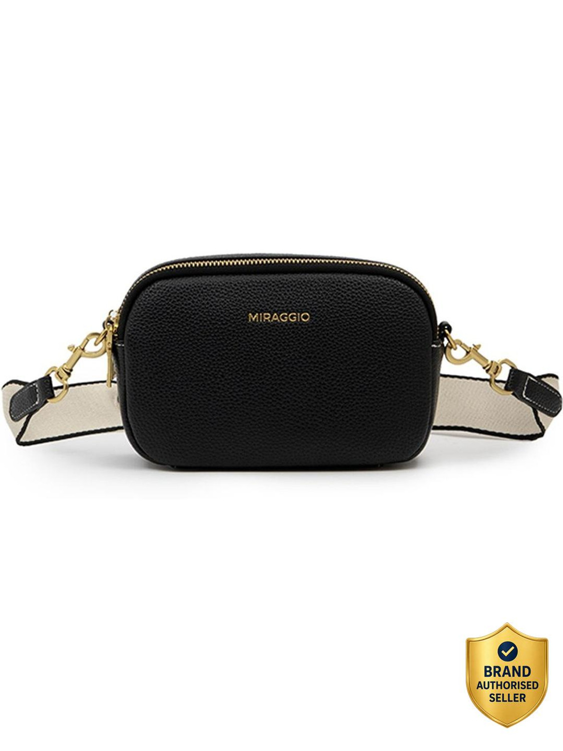 Image of Miraggio Black Sling Bag Beck Crossbody Bag