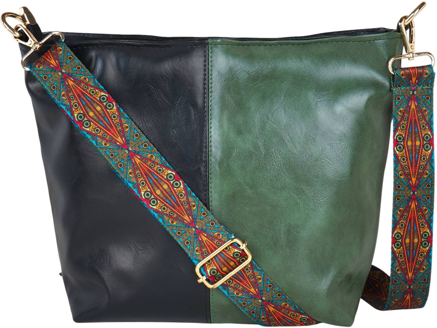 Ardan Green, Black Sling Bag Vegan Leather/Cross-Body Bag for Girls & Women