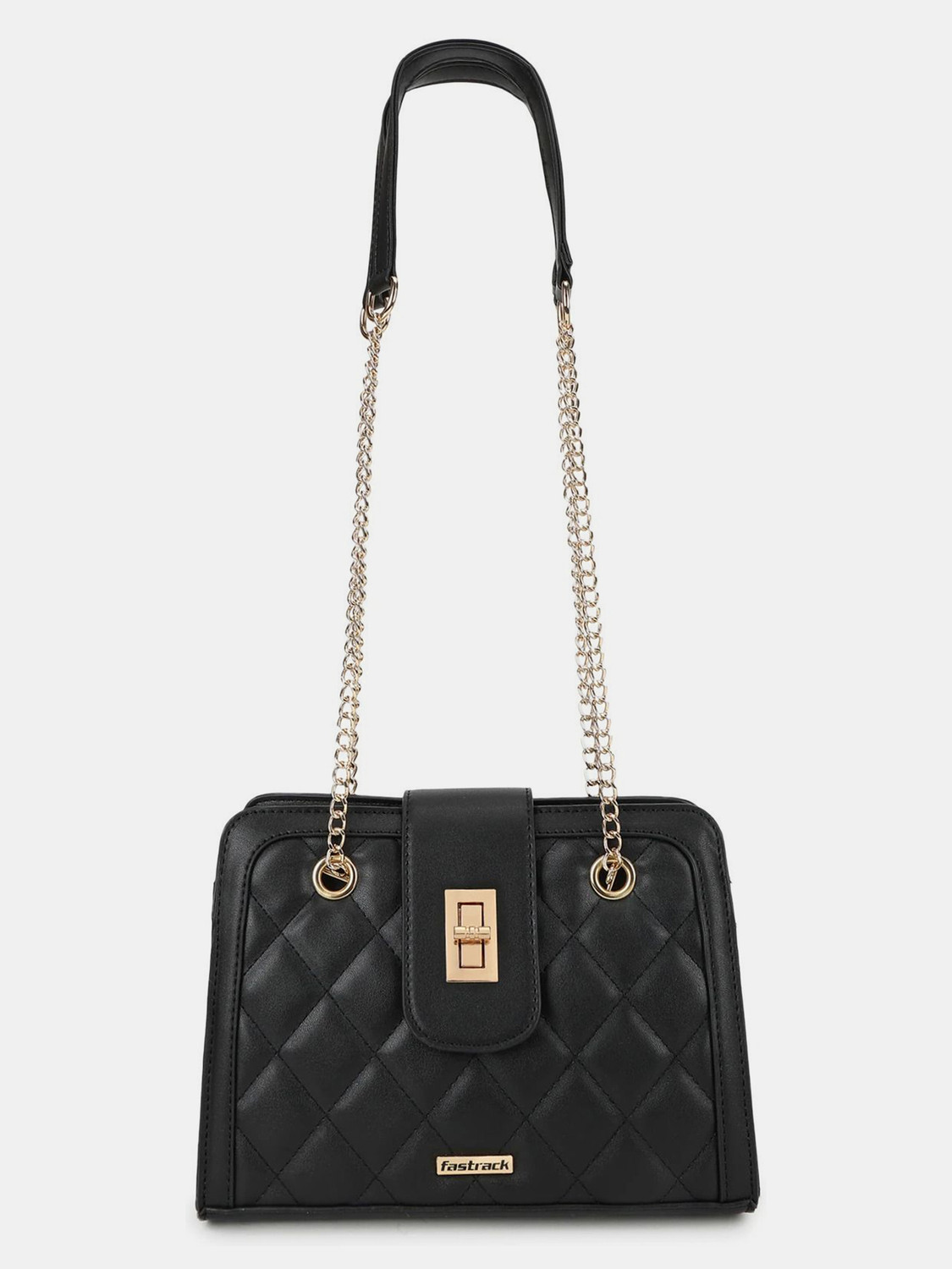 Image of Fastrack Black Satchel Quilted