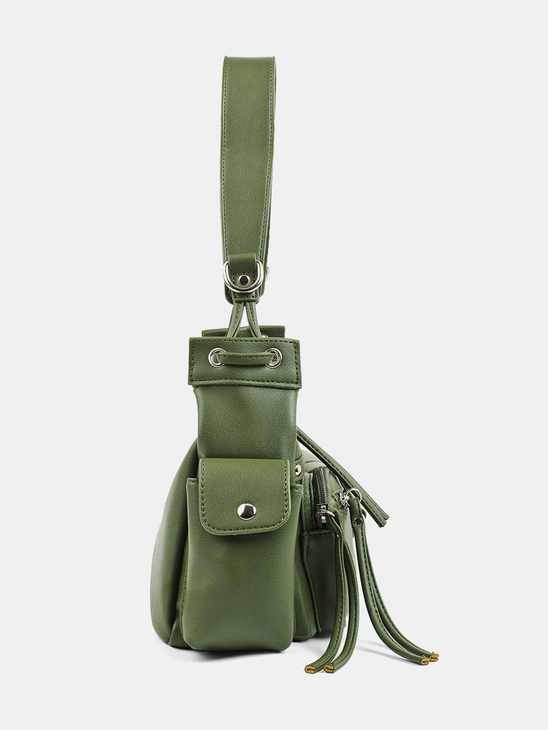 Image of LINO PERROS Green Shoulder Bag Harper Utility Shoulder Bag Olive