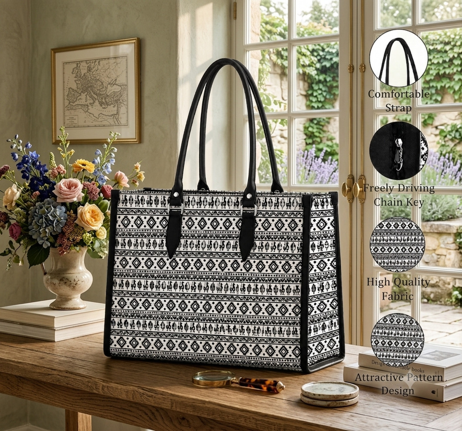 Image of RSFABFASHION Women Black, White Handbag