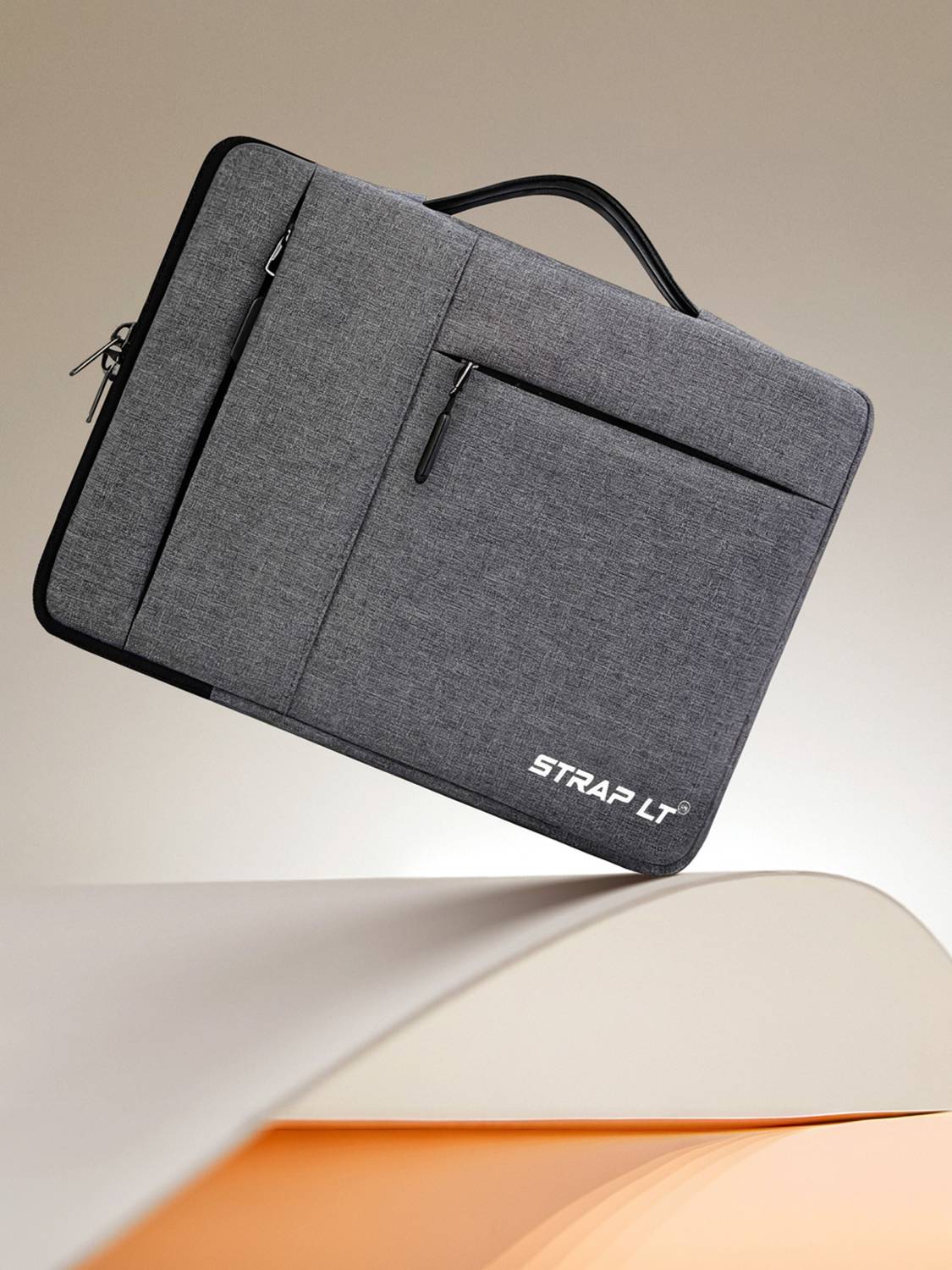 Straplt Grey Waterproof Messenger Bag 15-16 Inch Laptop Sleeve