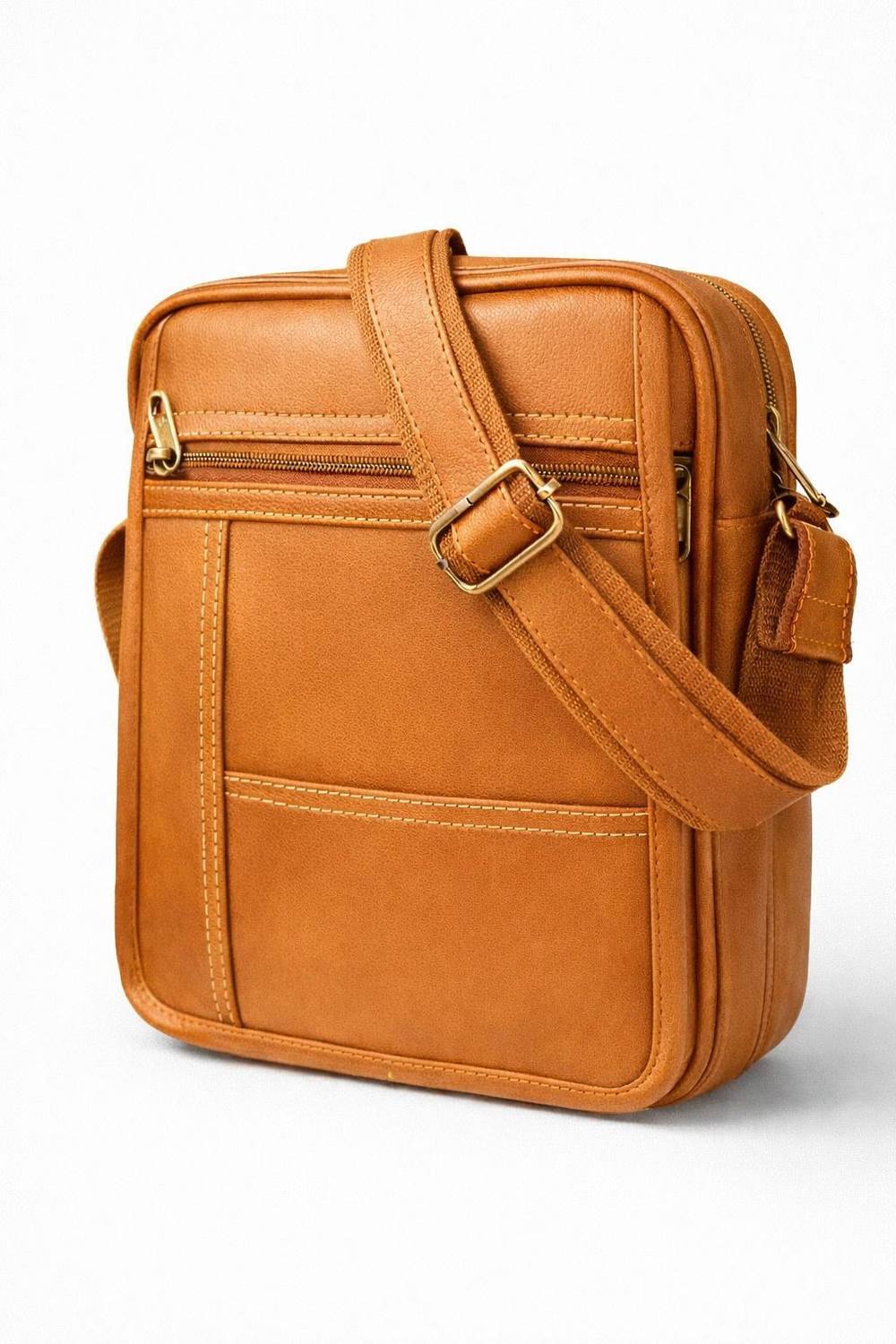 American Hunter Tan Sling Bag Vegan Leather for men