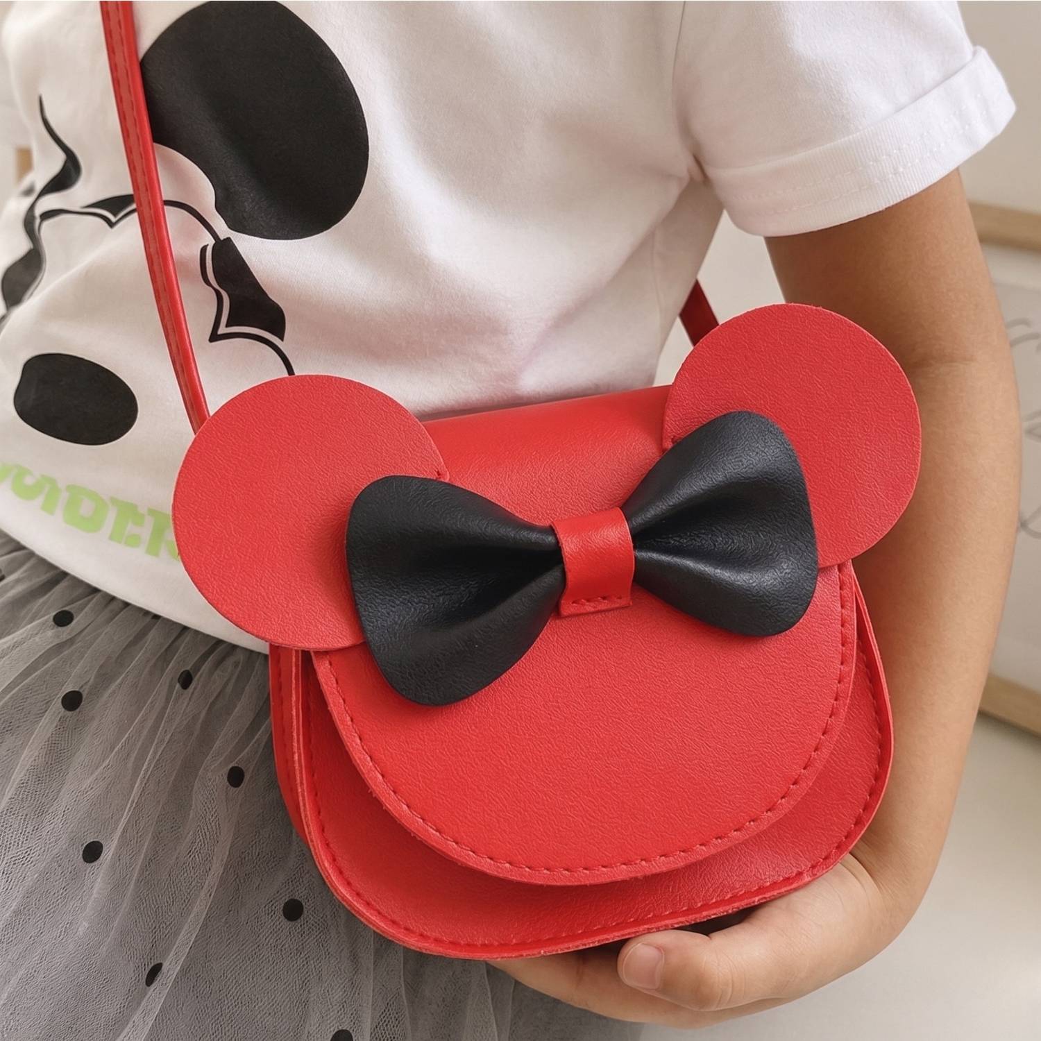 Bembika Red Sling Bag Trendy Stylish And Colorful Crossbody Small Sling Backpack Teddy bear Design