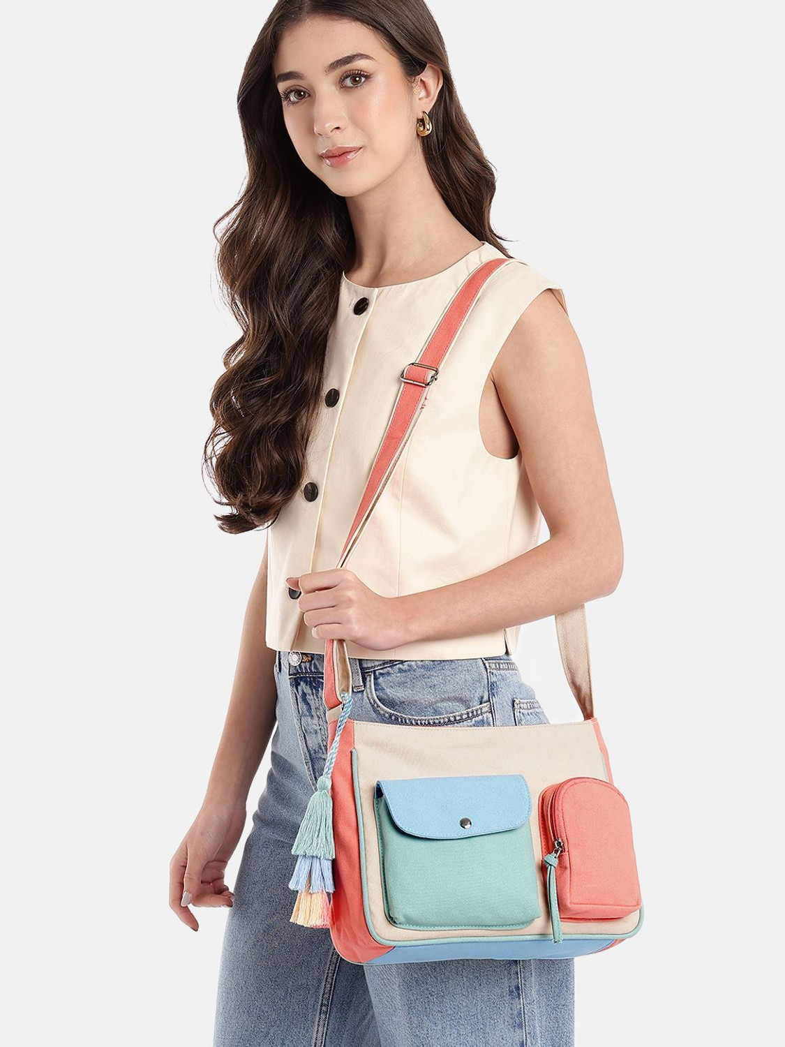 Image of Anekaant Tan Sling Bag Hue