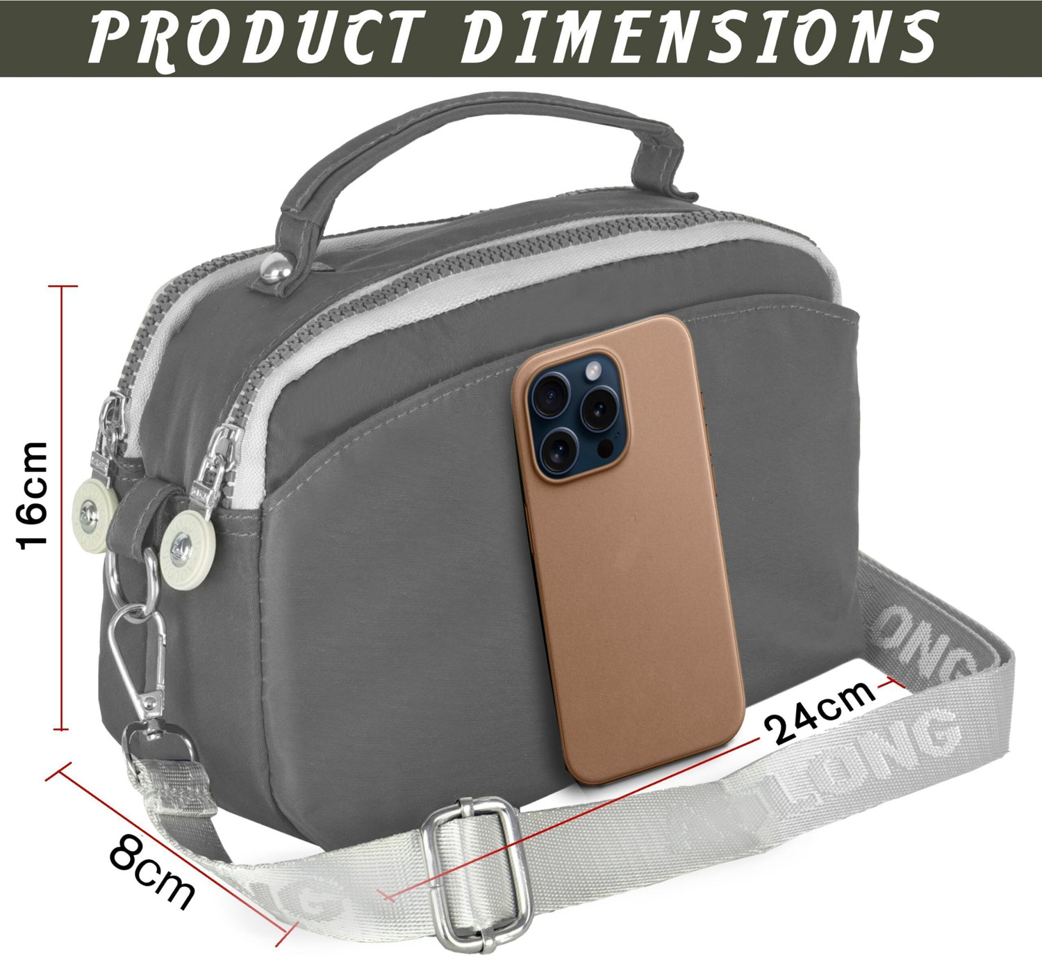 Image of STORITE Grey Sling Bag Stylish Side Shoulder Crossbody Bags For Girls
