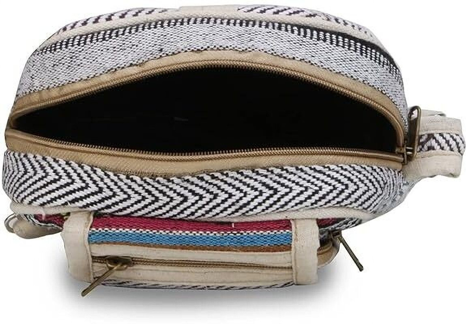 Image of Anesha White Sling Bag Hemp Super Fashion Chest and Shoulder Bag for Women & Men