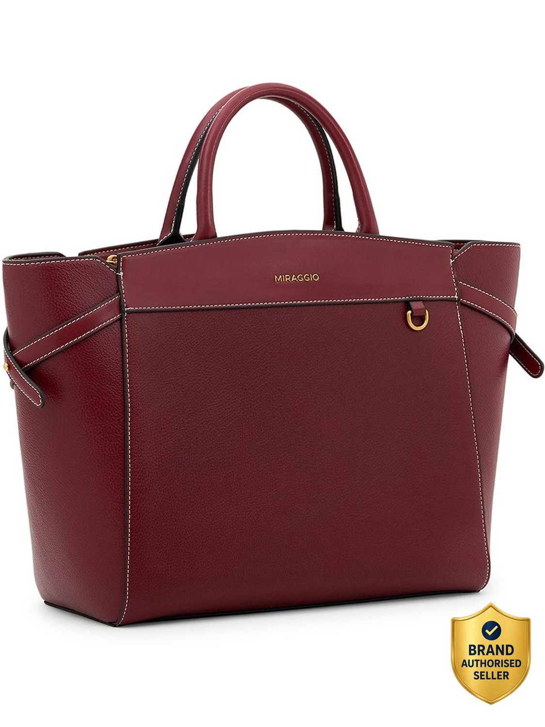 Image of Miraggio Maroon Tote Kayla Tote Bag