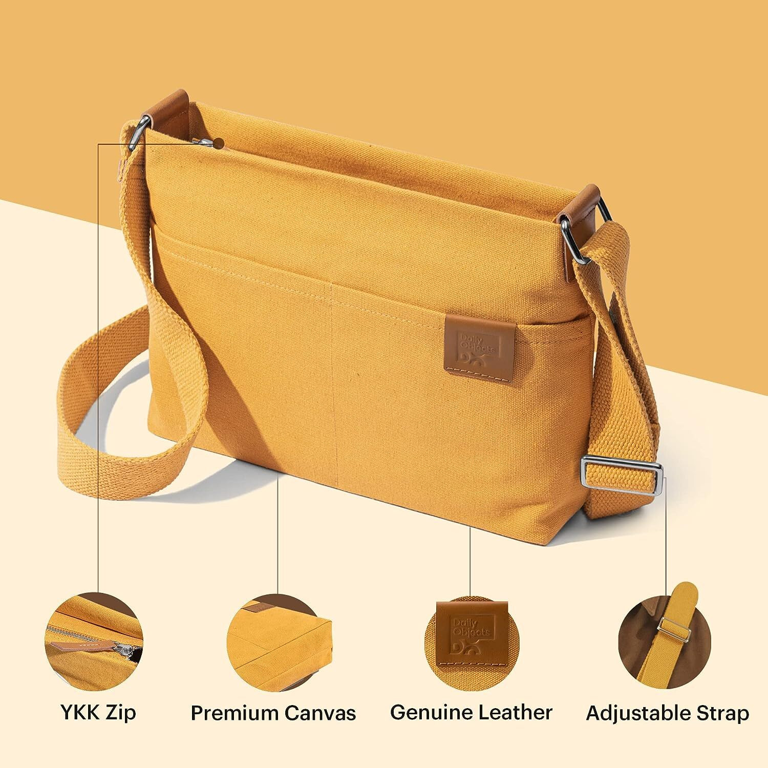 Image of DailyObjects Yellow Shoulder Bag All Mustard Sunday