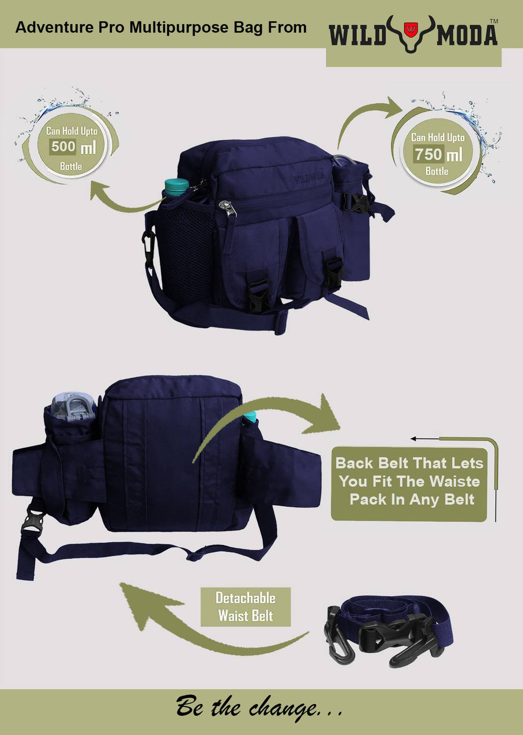 Wildmoda Blue AdventurePro Sling Bag - Image 4