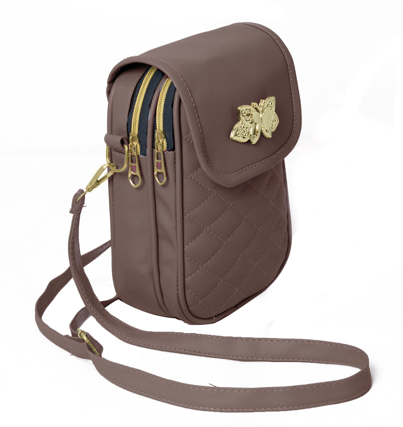 Image of Raez Brown Sling Bag Stylish Mobile Bag For Girls